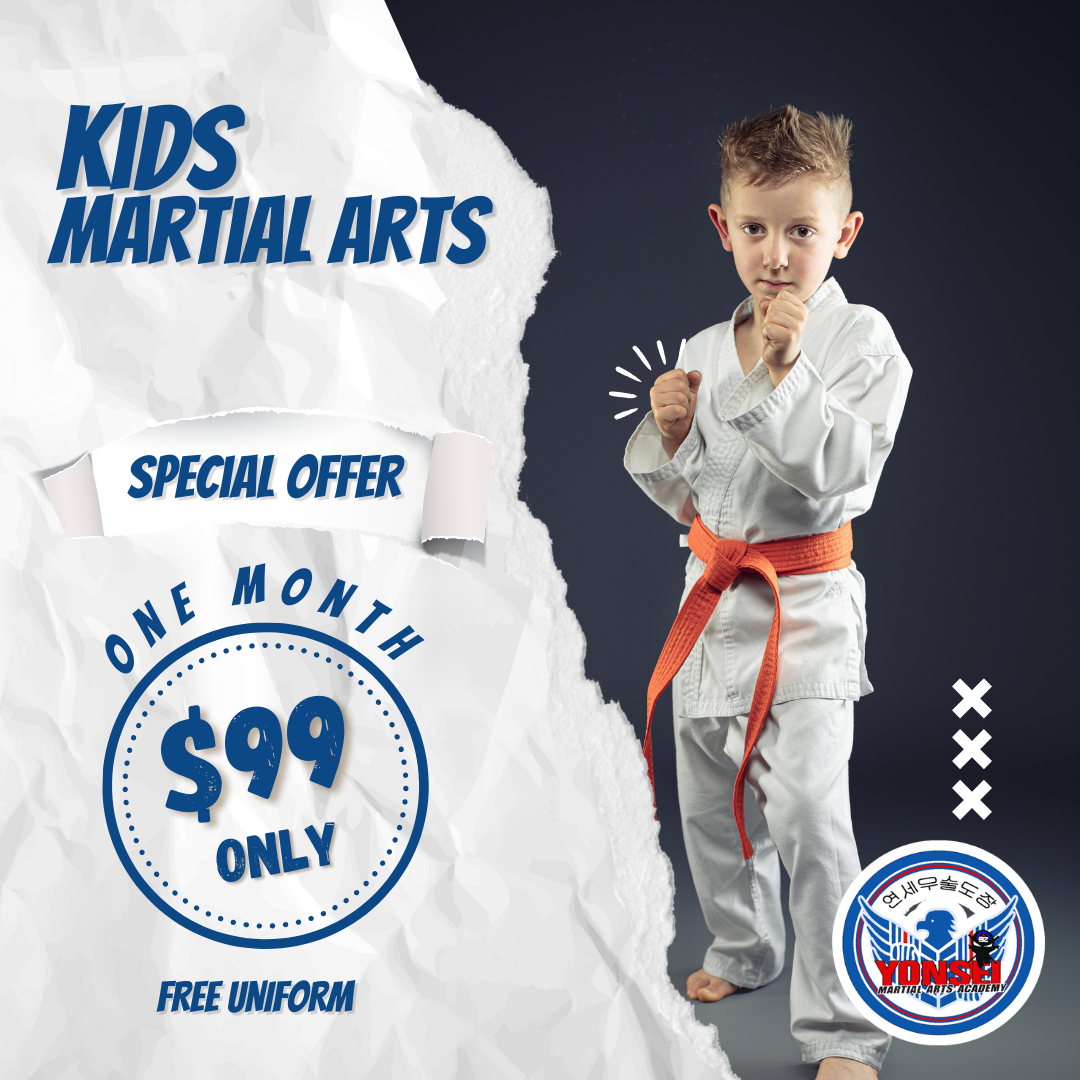 Yonsei Martial Arts Academy Facebook ad: 4 Weeks of Martial Arts for $99 + FREE Uniform