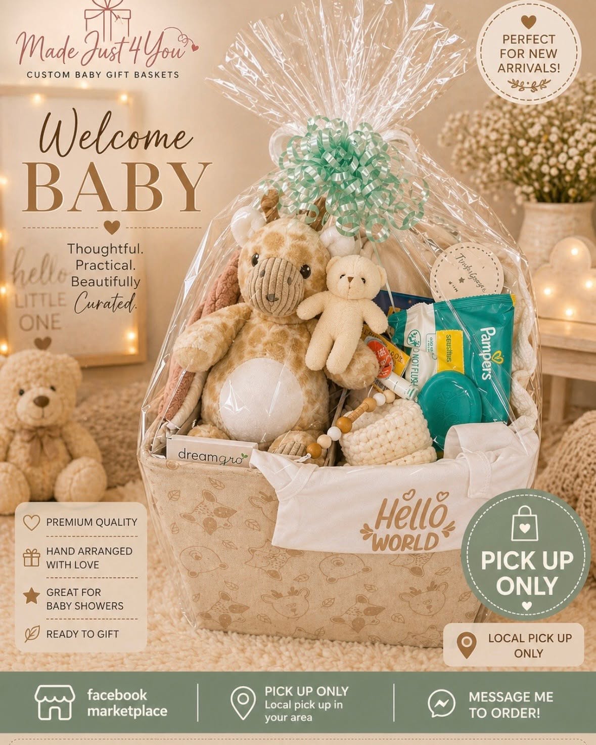 Kathy Madejustforyou Facebook ad: Mississauga Baby Gift Baskets!