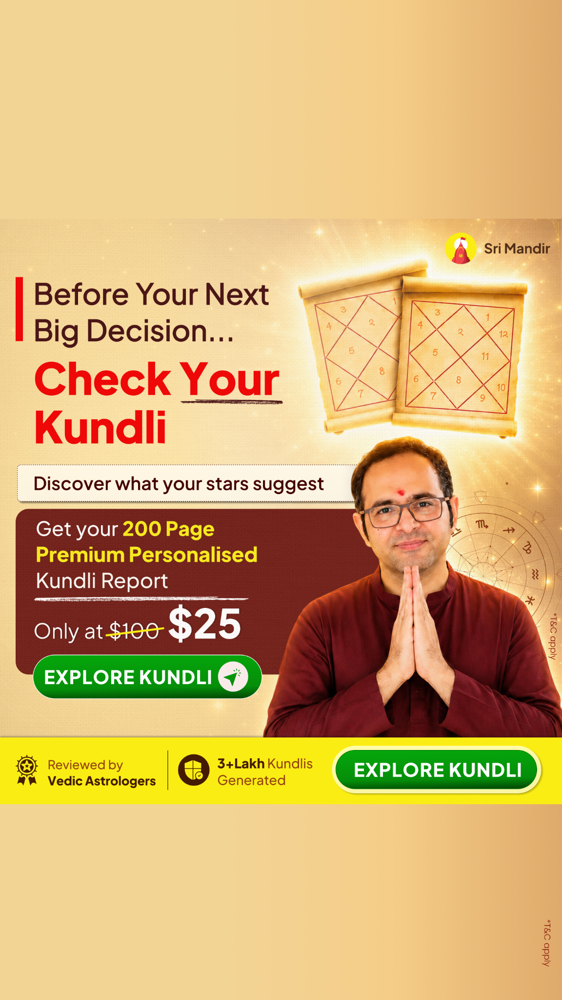 Kundli Guide by Sri Mandir Facebook ad