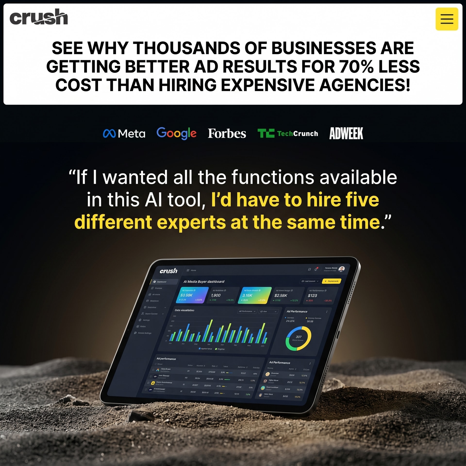 trycrush.ai Facebook ad