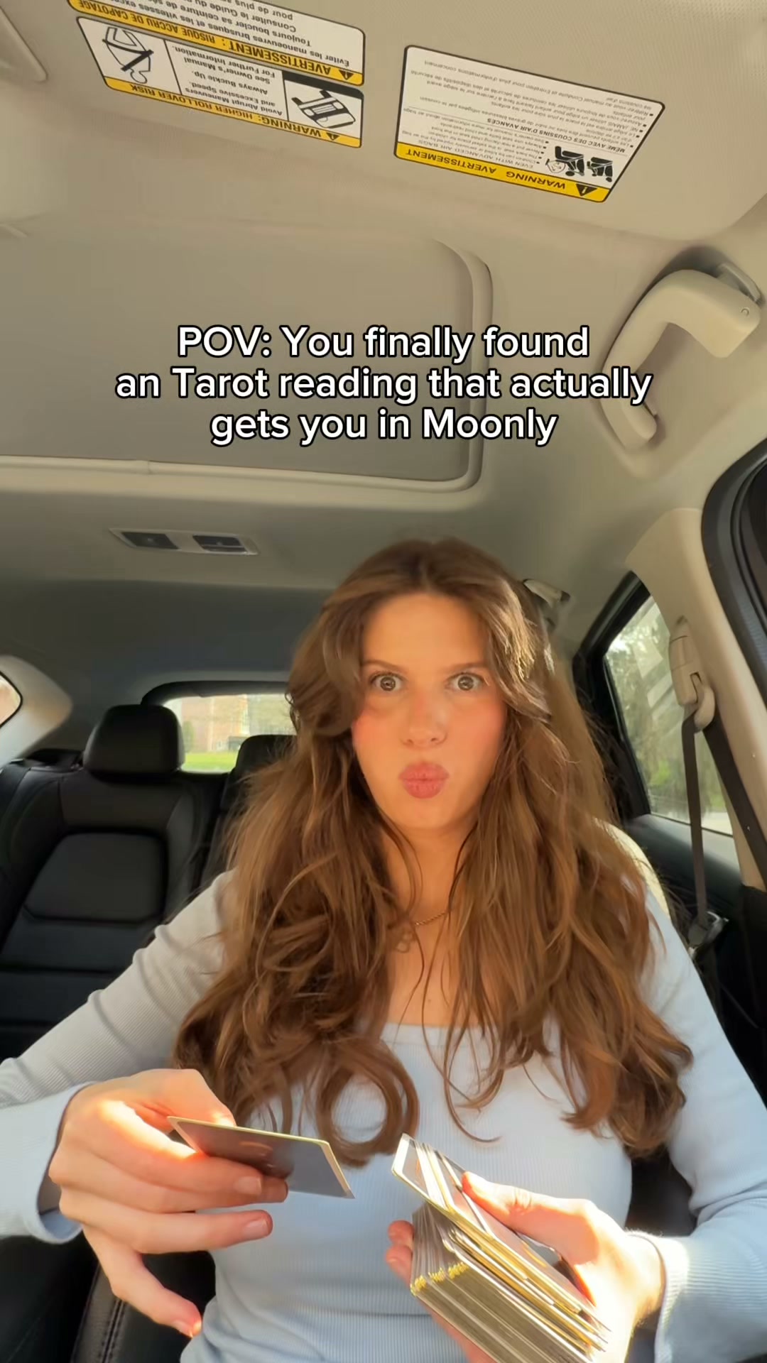 Moonly Facebook ad: The cards already know what you're going through.