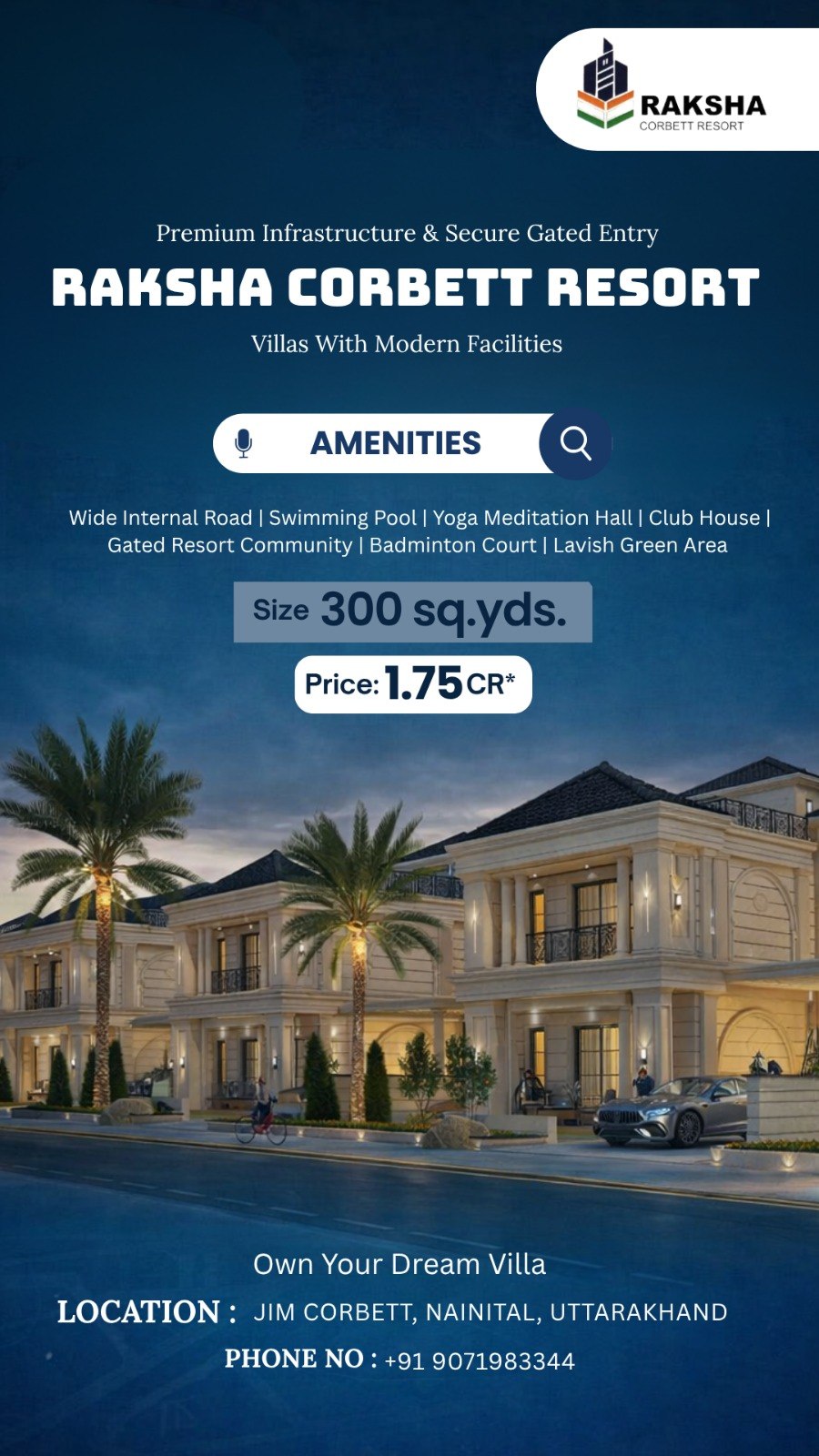 RWO Facebook ad: Luxury Villas Near Jim Corbett