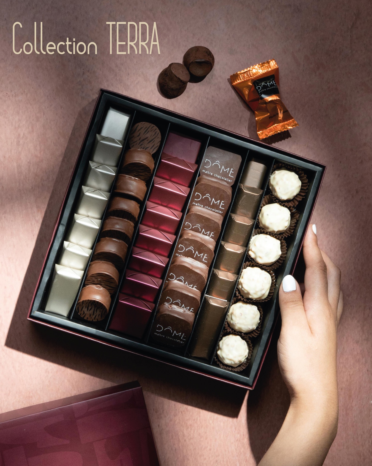 DÔME Maître Chocolatier Facebook ad: La Collection Terra: l’art de sublimer les nuances…