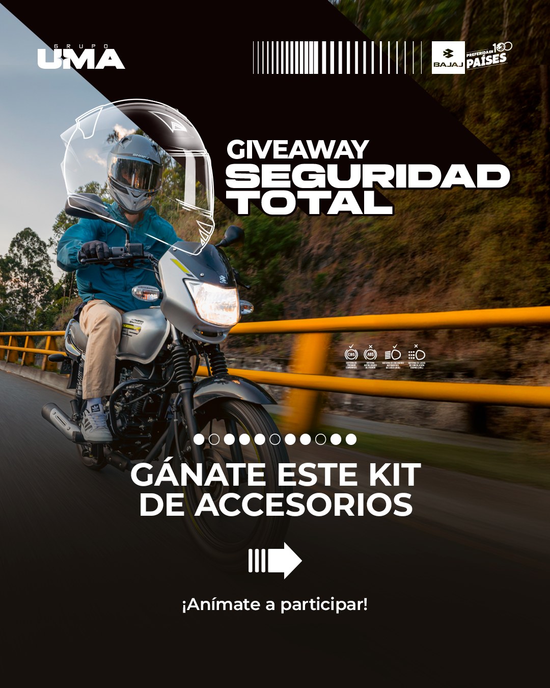 Bajaj Colombia Facebook ad: Queremos ver cómo haces de la seguridad una…