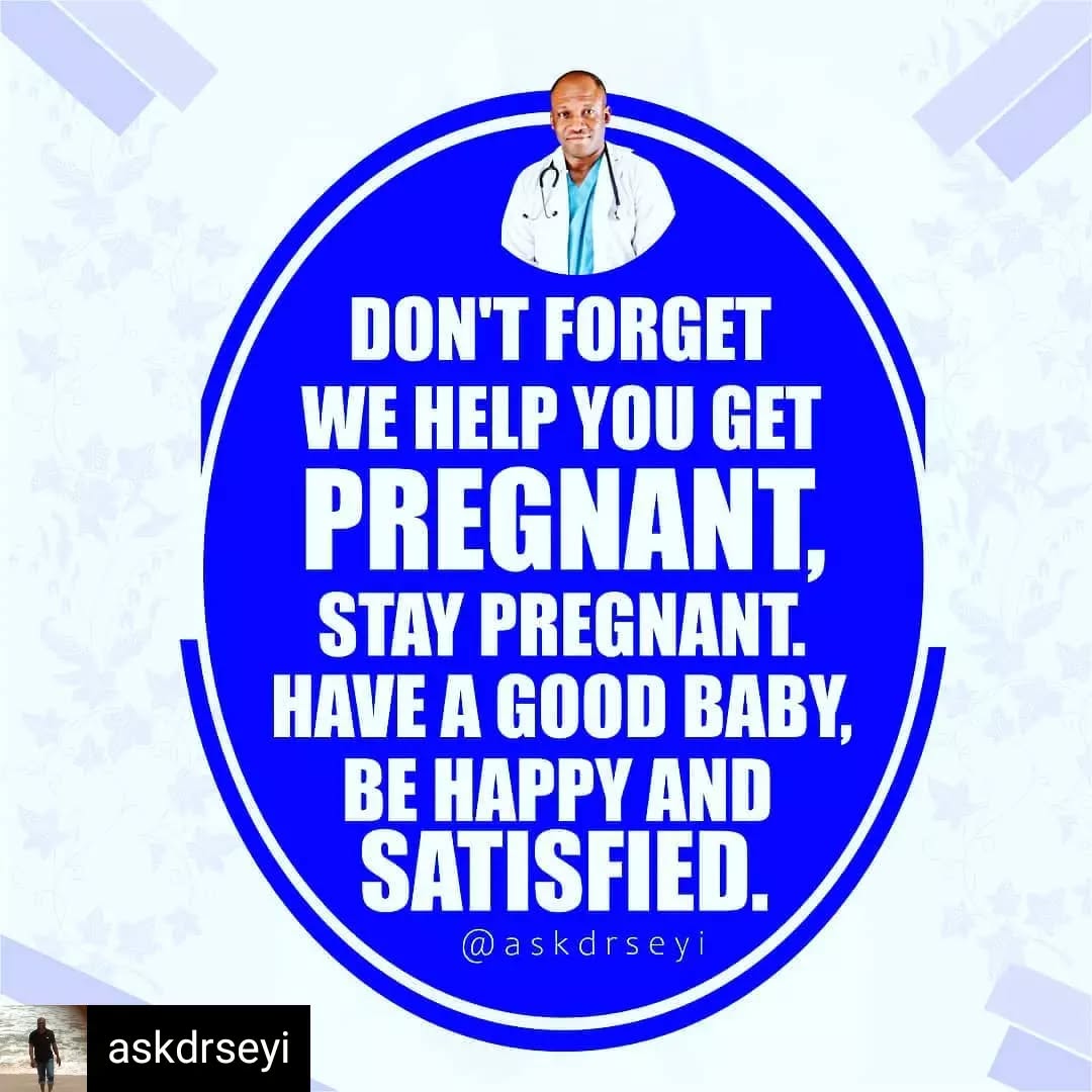 Ask_DrSeyi Facebook ad: To our clients trying to conceive, our pregnant…