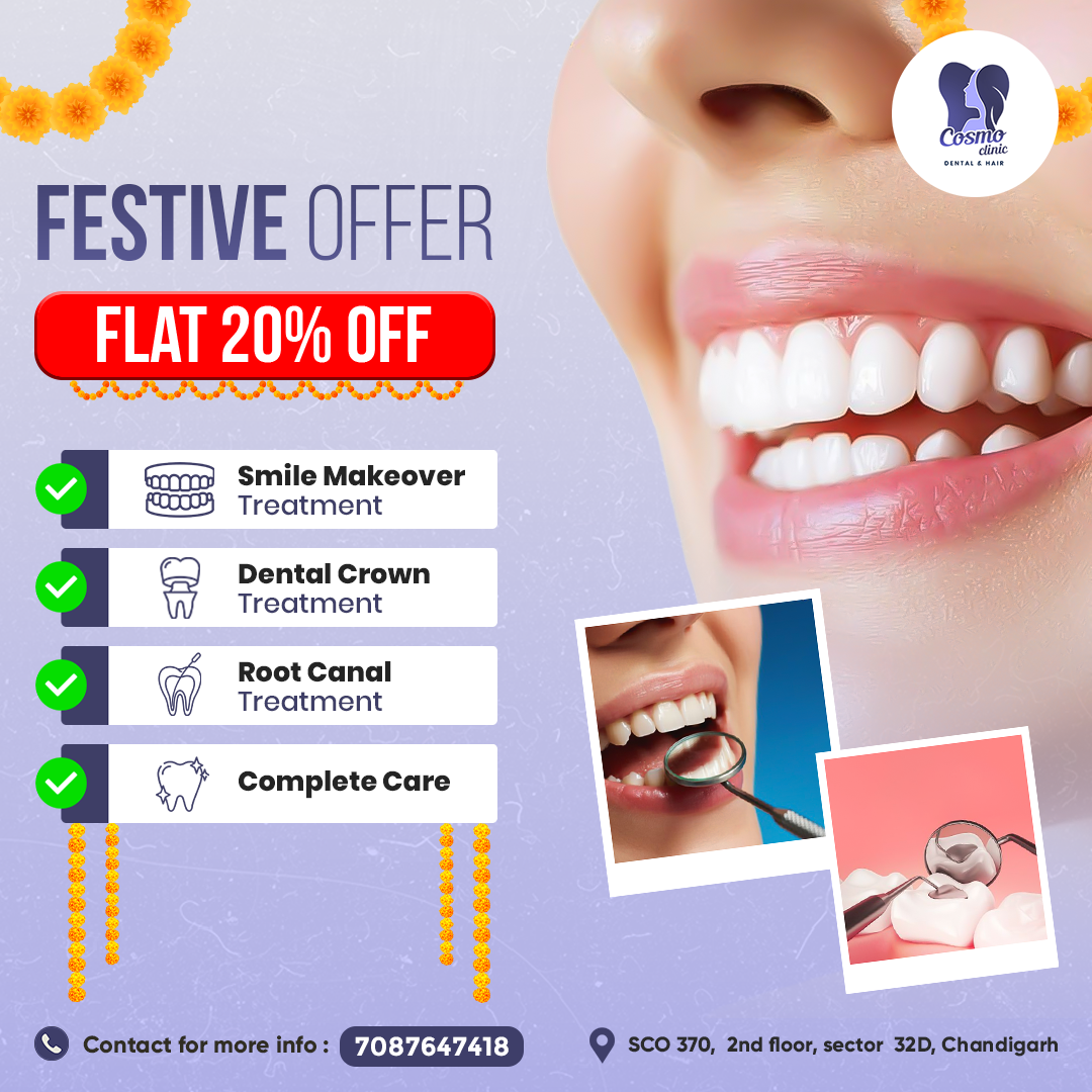 Cosmo Dental & Hair Clinic Facebook ad: 20% Off on all dental treatments