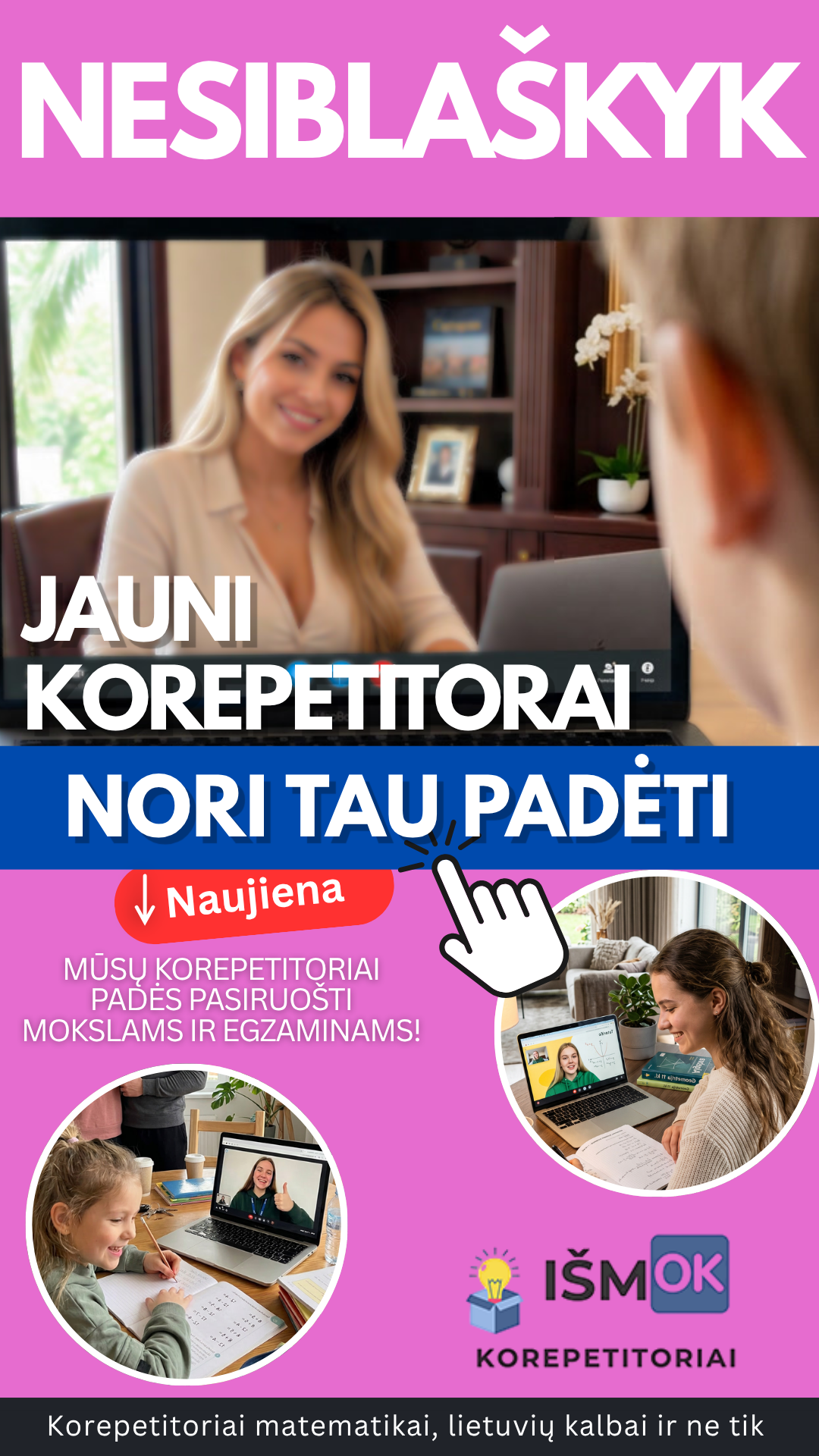 Korepetitoriai Išmok Facebook ad: Noriu