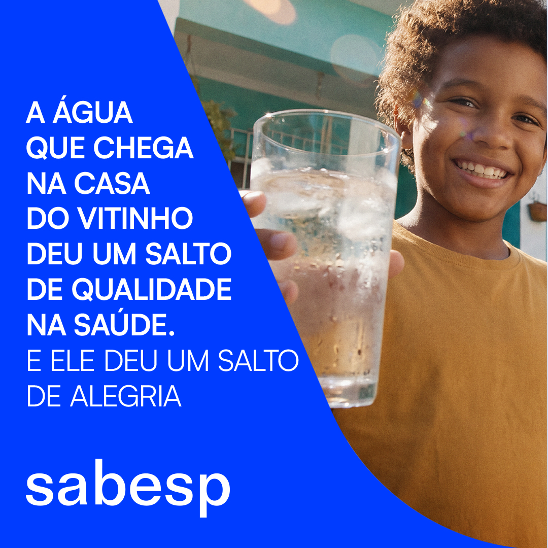 Sabesp Facebook ad: Água tratada e esgoto coletado melhoram a qualidade…