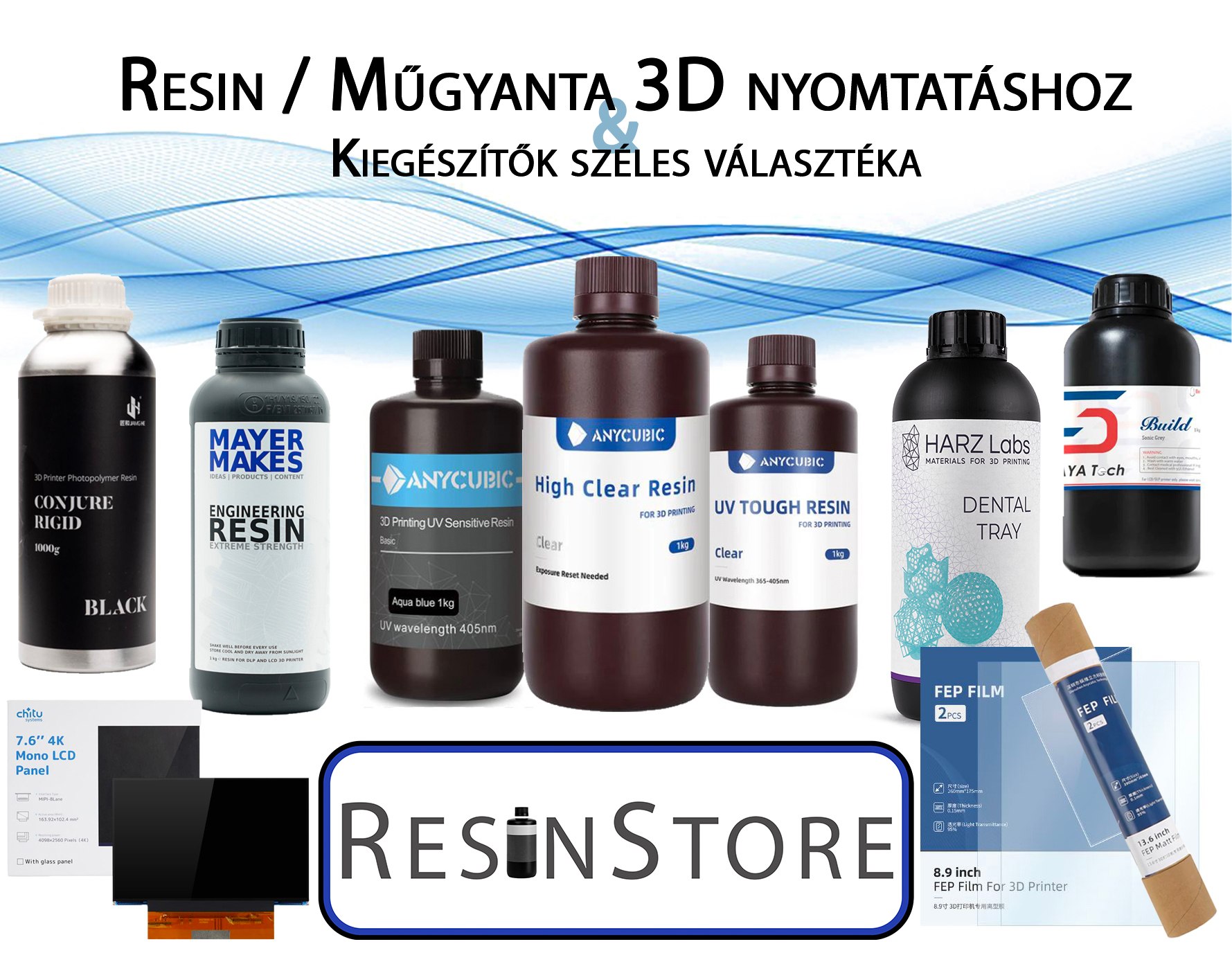 ResinStore Facebook ad: 3D Prémium műgyanták