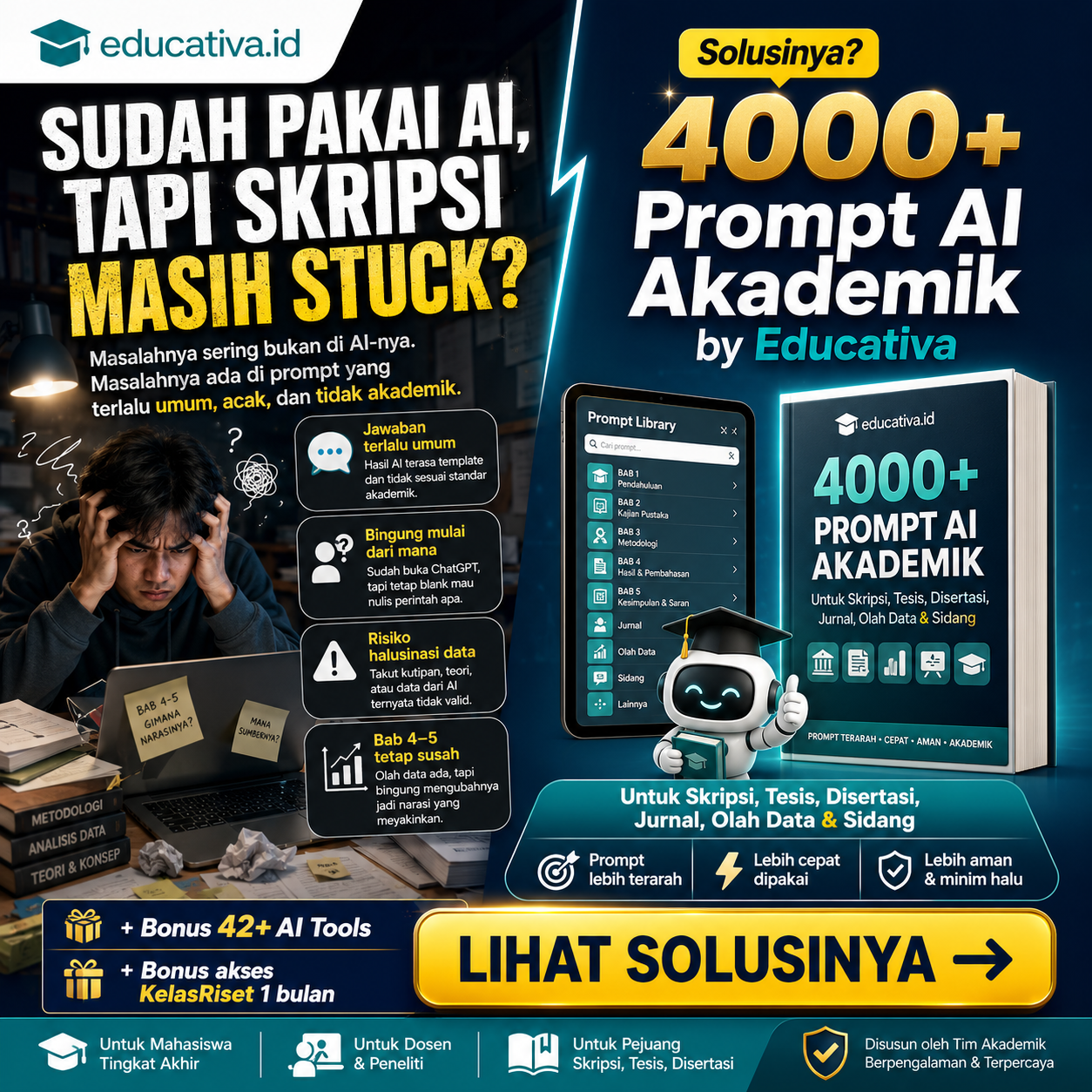 Educativa.id Facebook ad: JANGAN PAKAI AI SEBELUM LIHAT INI