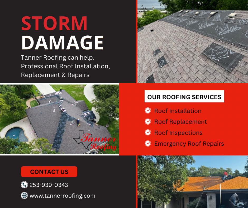Tanner Roofing, Inc. Facebook ad: We had some strong storms roll through last…