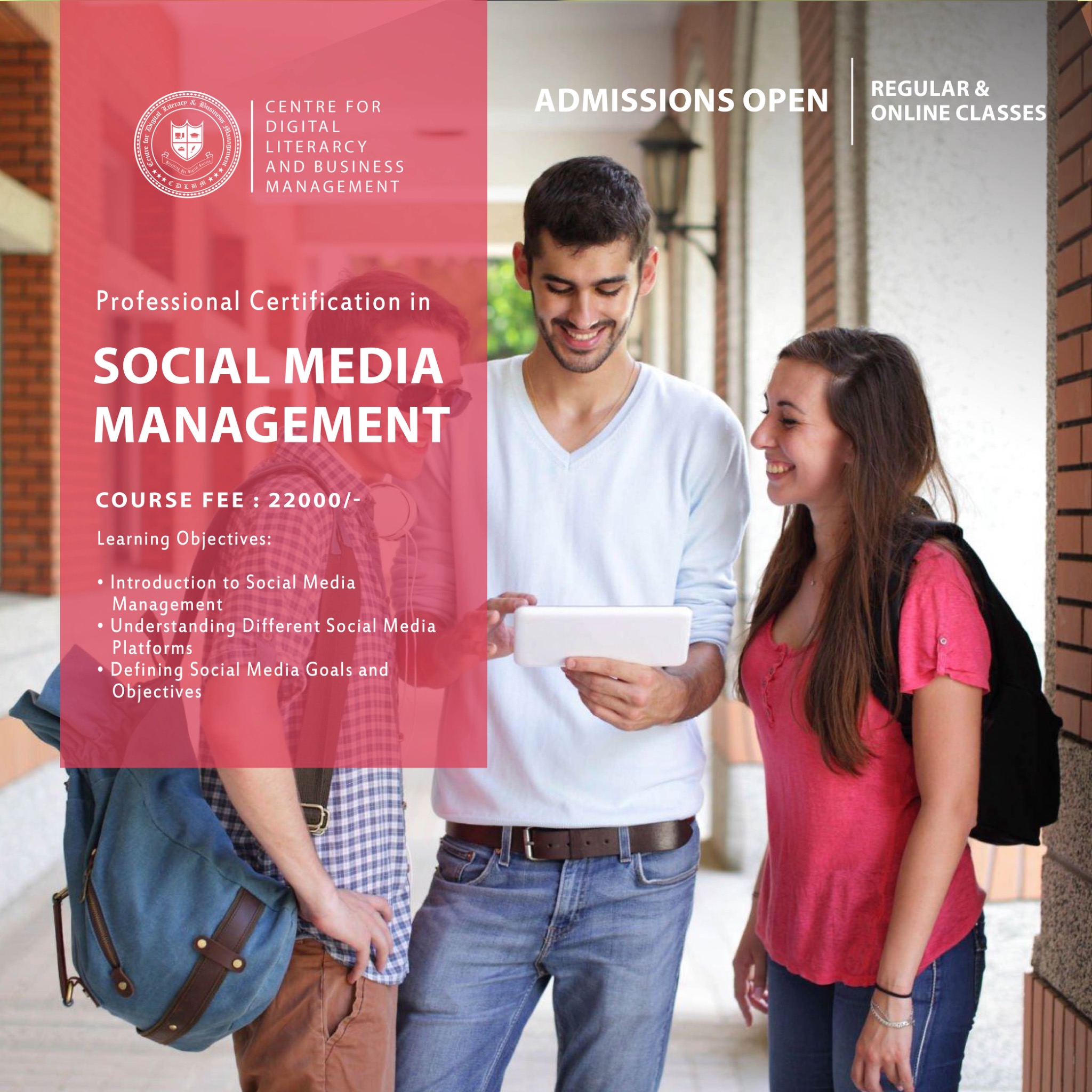 Centre for Digital Literacy & Business Management Facebook ad: Admissions Open, Job-Ready Market Skills