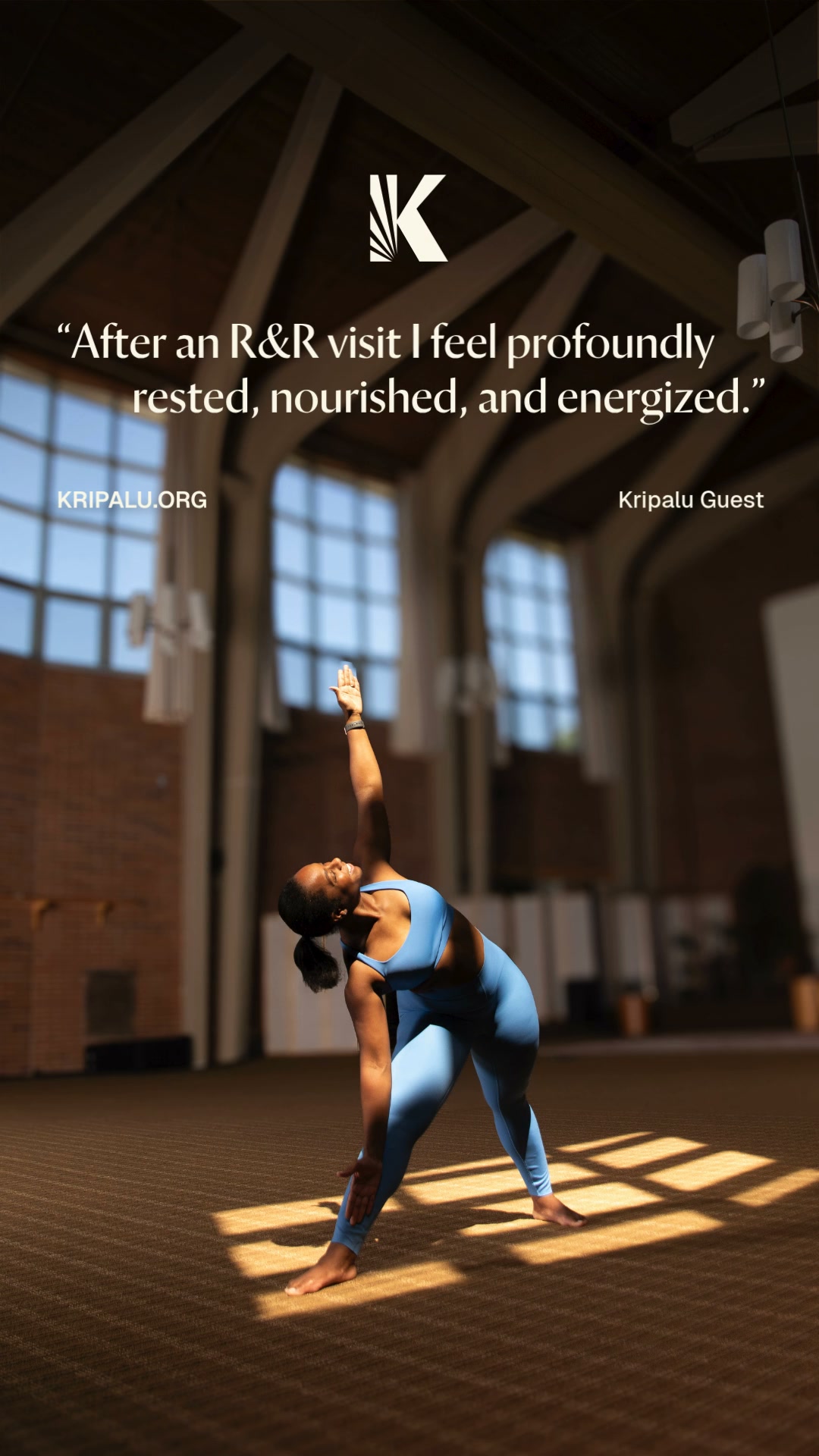 Kripalu Center for Yoga & Health Facebook ad: Slow Down, Reconnect, Restore