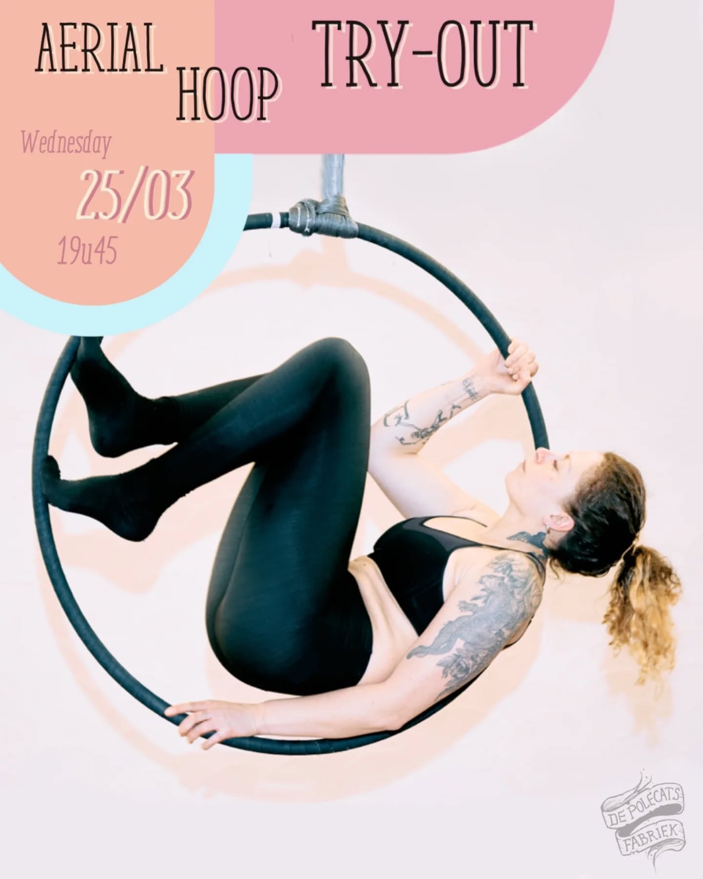 De Polecats Fabriek Facebook ad: Paaldans lessen | Aerial hoop & Handstand Lessen in Gent |…