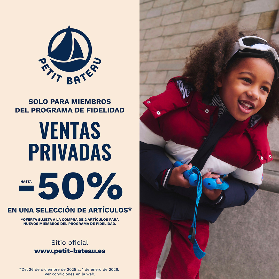 Petit Bateau Facebook ad: Hasta -50 % en una selección de artículos*