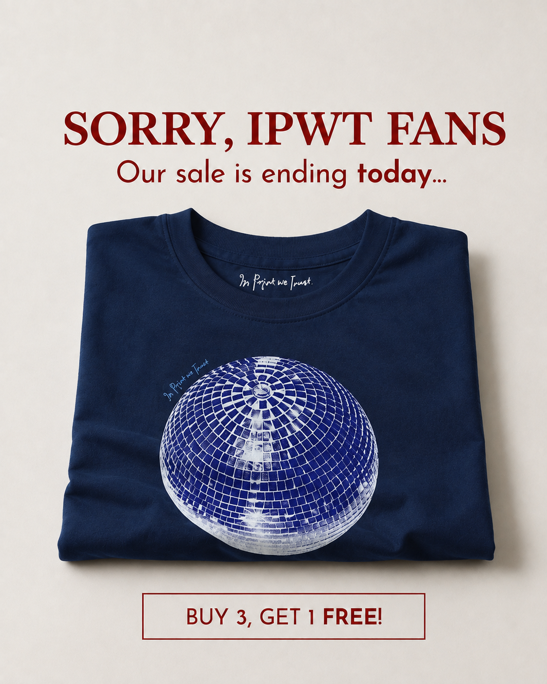 In Print We Trust Facebook ad: Just Restocked After 4 Months