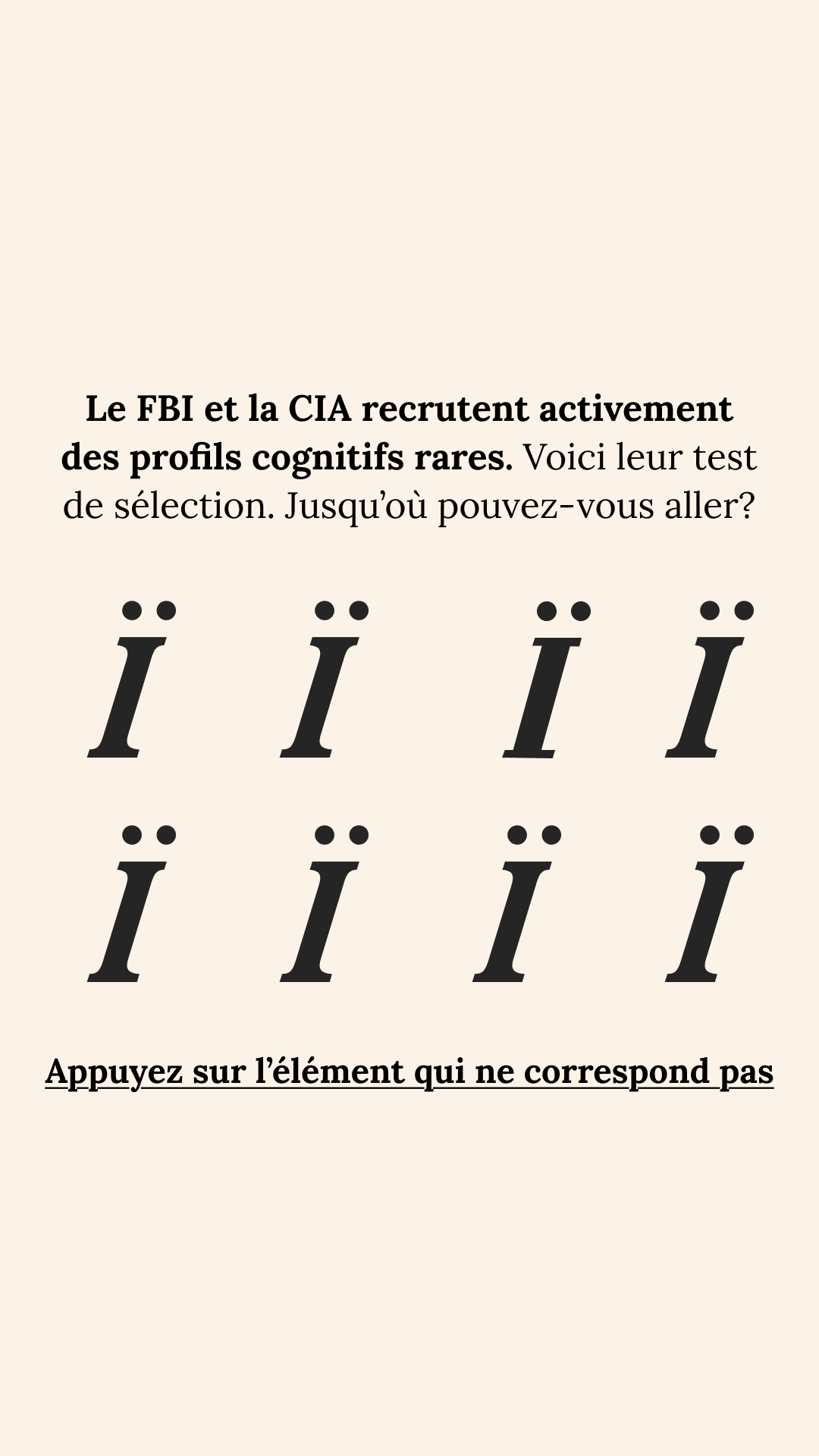 International Brain Test Facebook ad