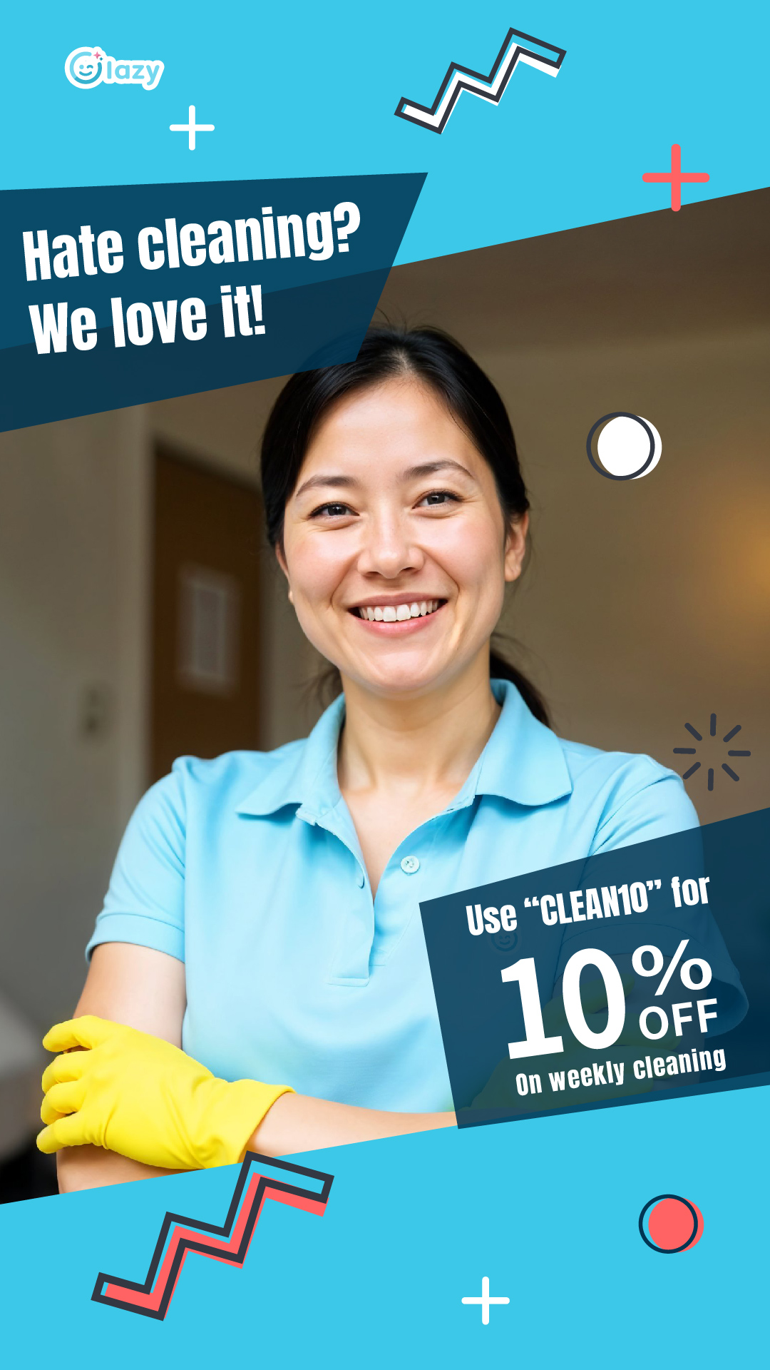 Lazy - 鐘點, 家務助理預約 Facebook ad
