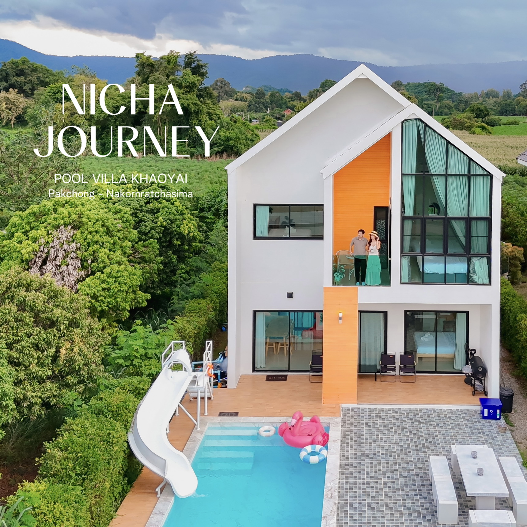Nicha Journey Pool Villa Khaoyai Facebook ad: อากาศเริ่มเย็นแล้วนะ หนาวนี้…มาสัมผัสอากาศดี ๆ