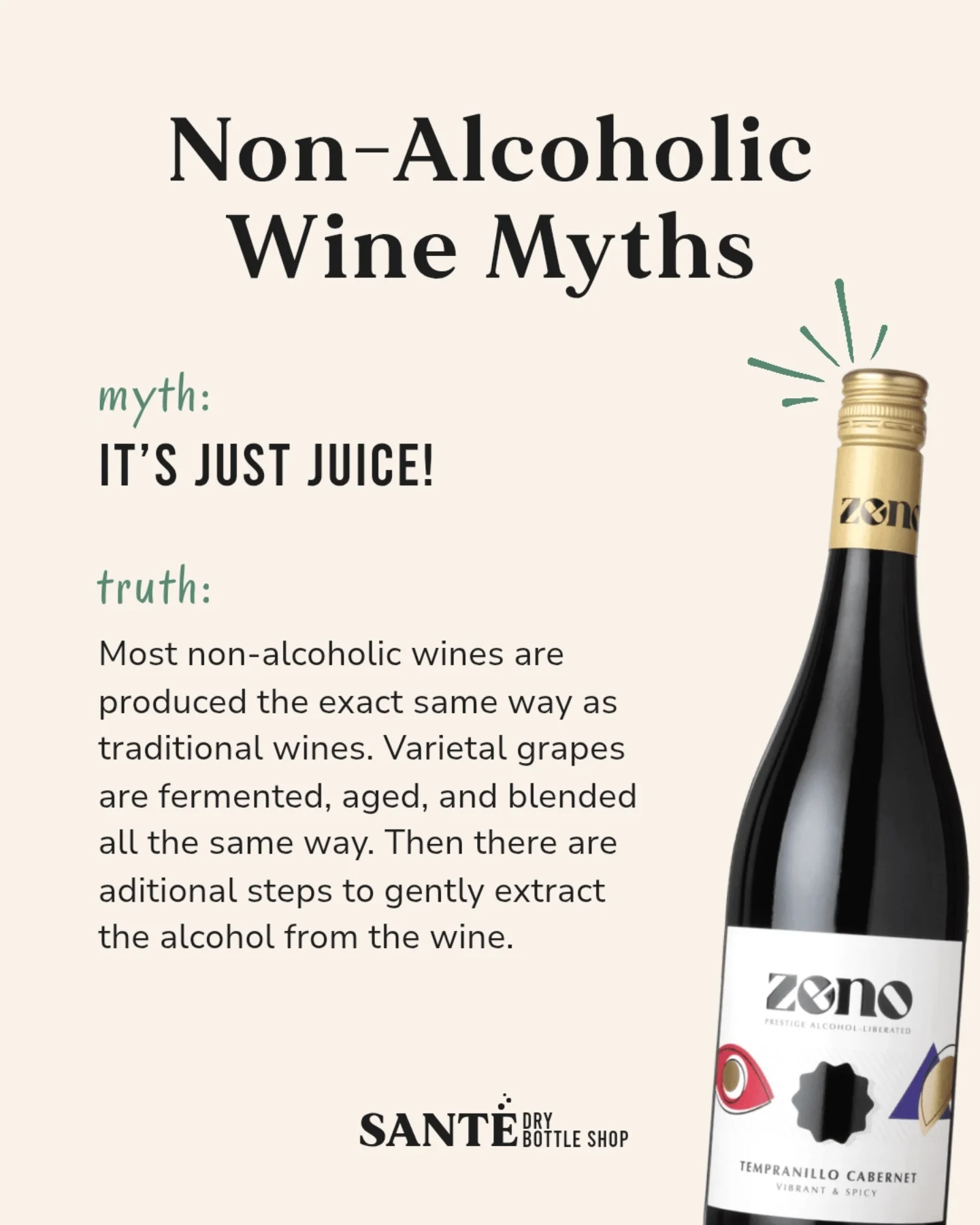 Santé Dry Bottle Shop Facebook ad: Non-alcoholic wine has come a long way in…