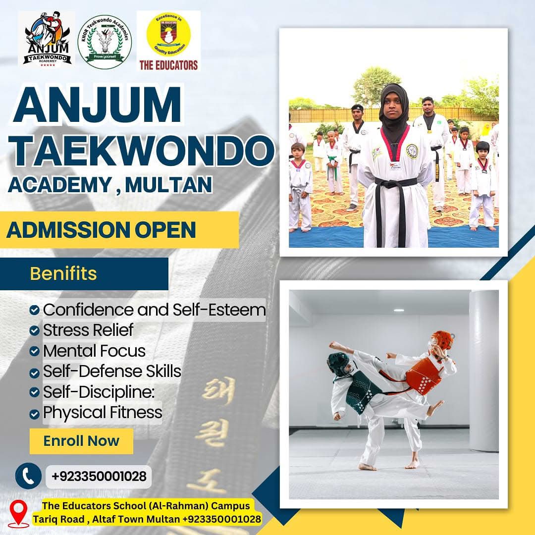 Anjum Taekwondo Academy Facebook ad from Mar 26, 2026