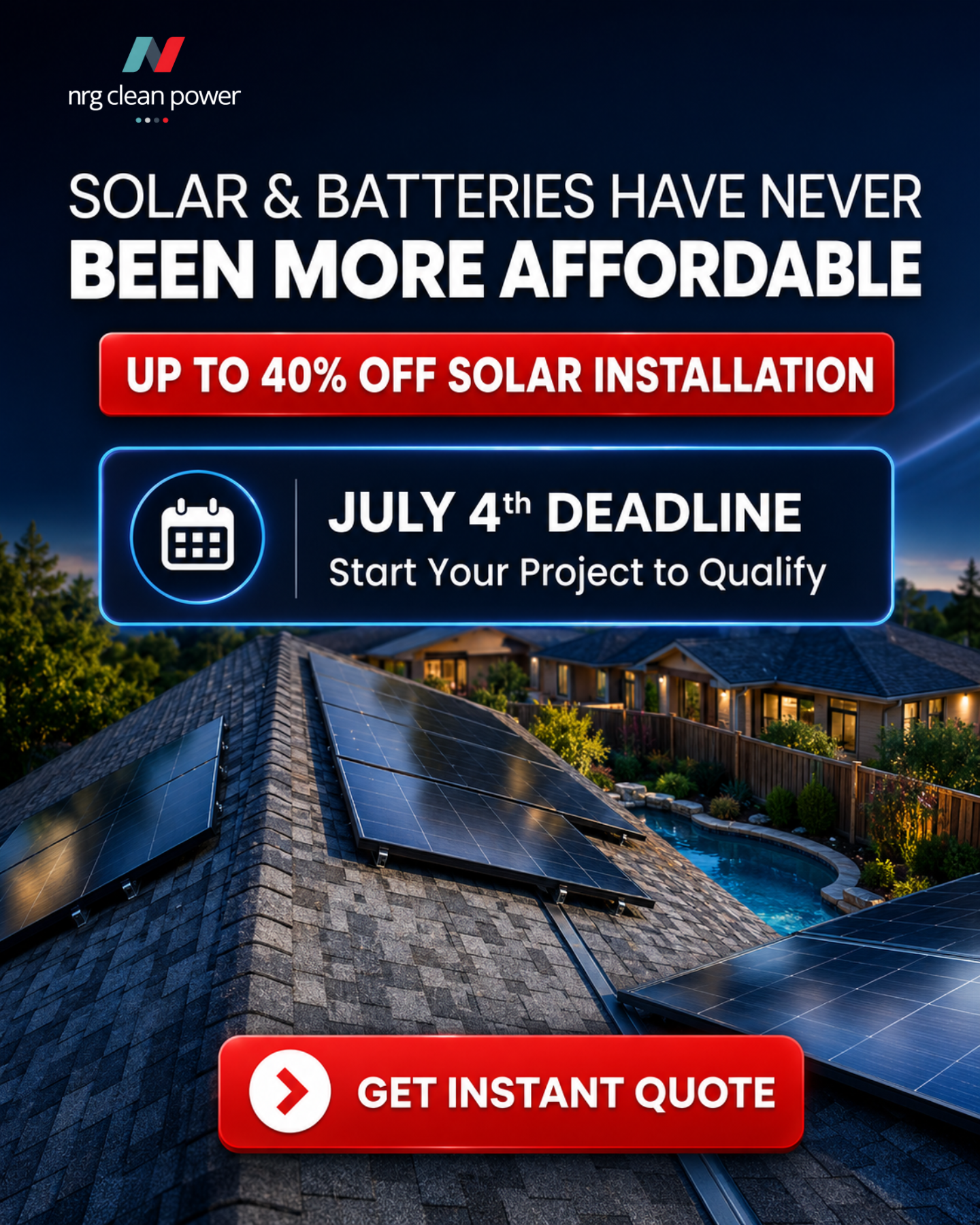 NRG Clean Power Facebook ad: California: Lock In Solar Savings