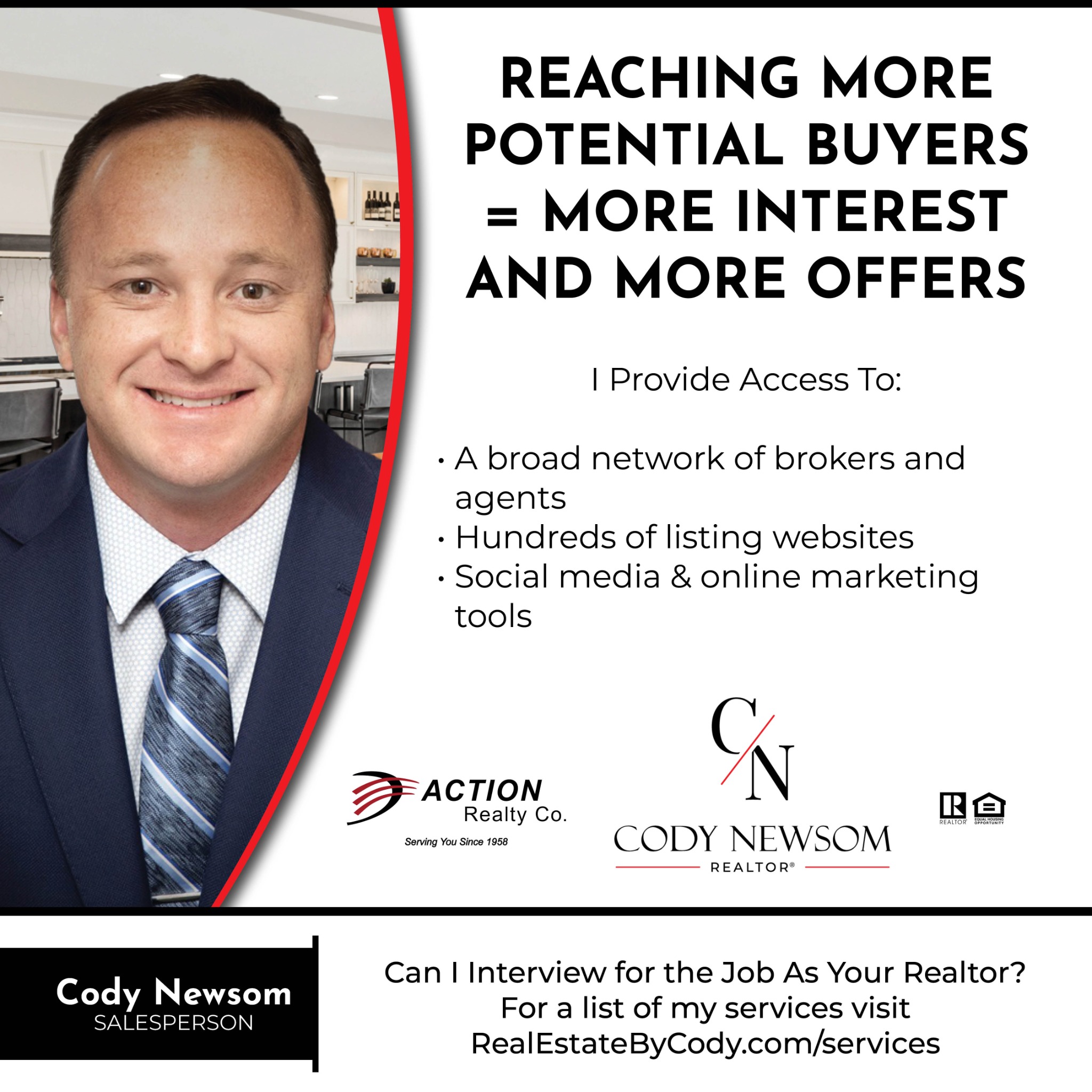 CODY NEWSOM, REALTOR Facebook ad: Message or Call (660) 624-6468 | (660) 747-8191