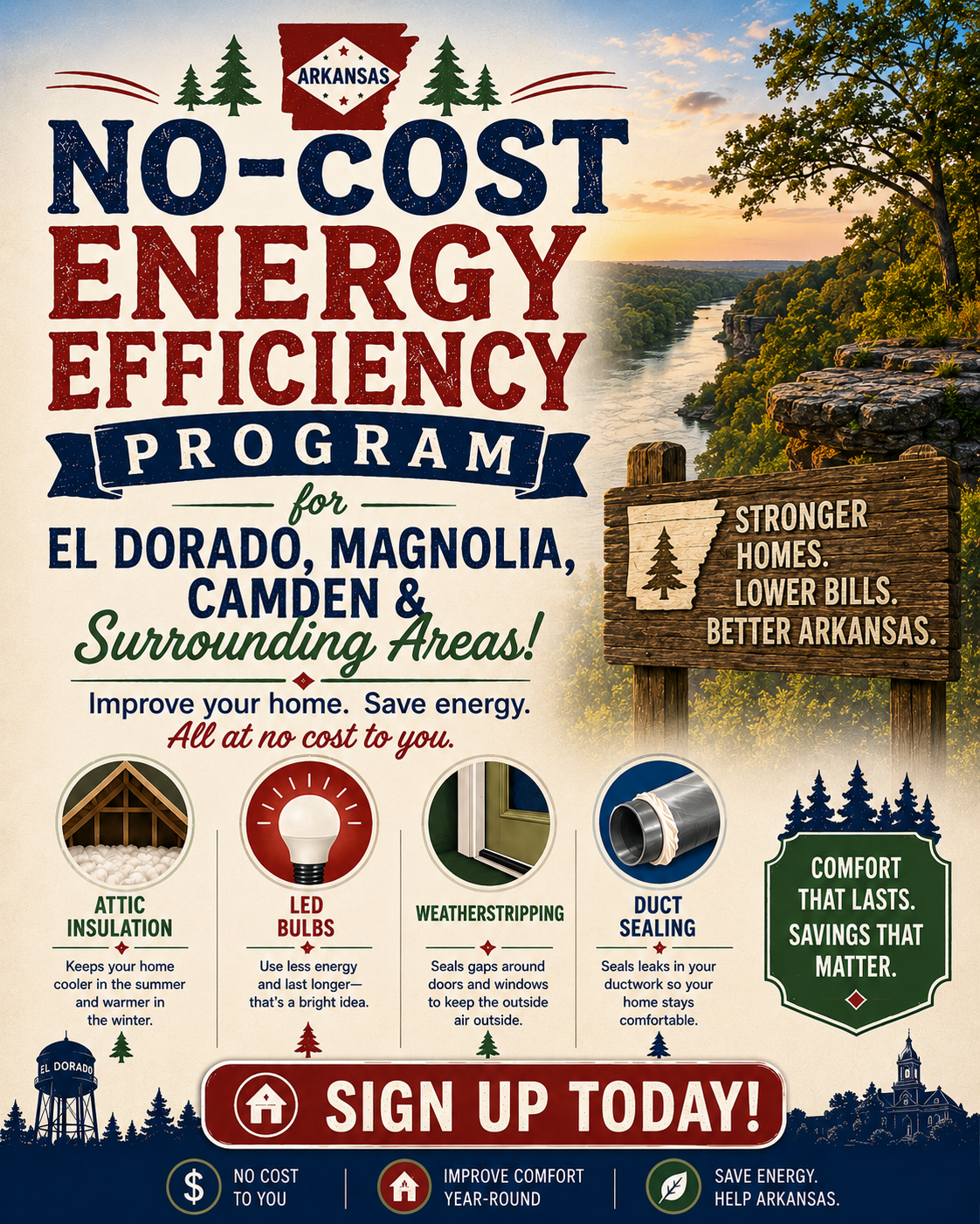 South Arkansas No Cost Utility Programs Facebook ad: Excellent Timing!