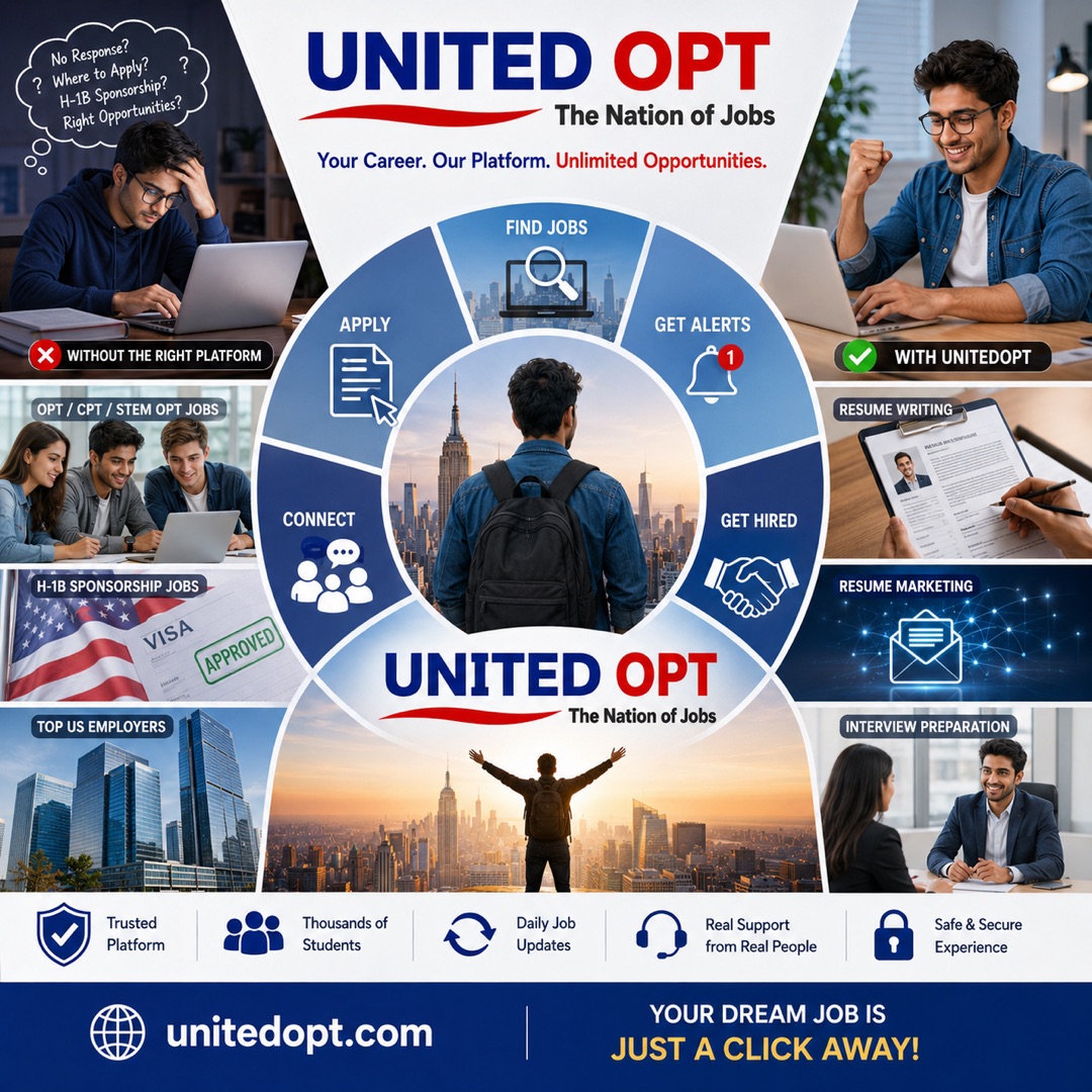 United OPT Facebook ad: Find OPT Jobs in the USA Today WhatsApp Us to Get Started