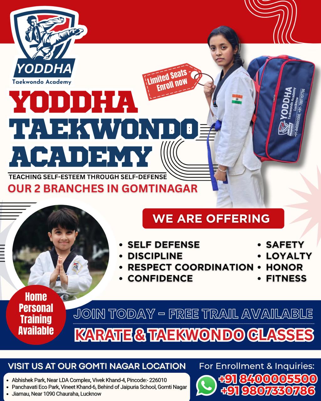 Yoddha Taekwondo Academy Facebook ad: Special Offer-Enroll Now