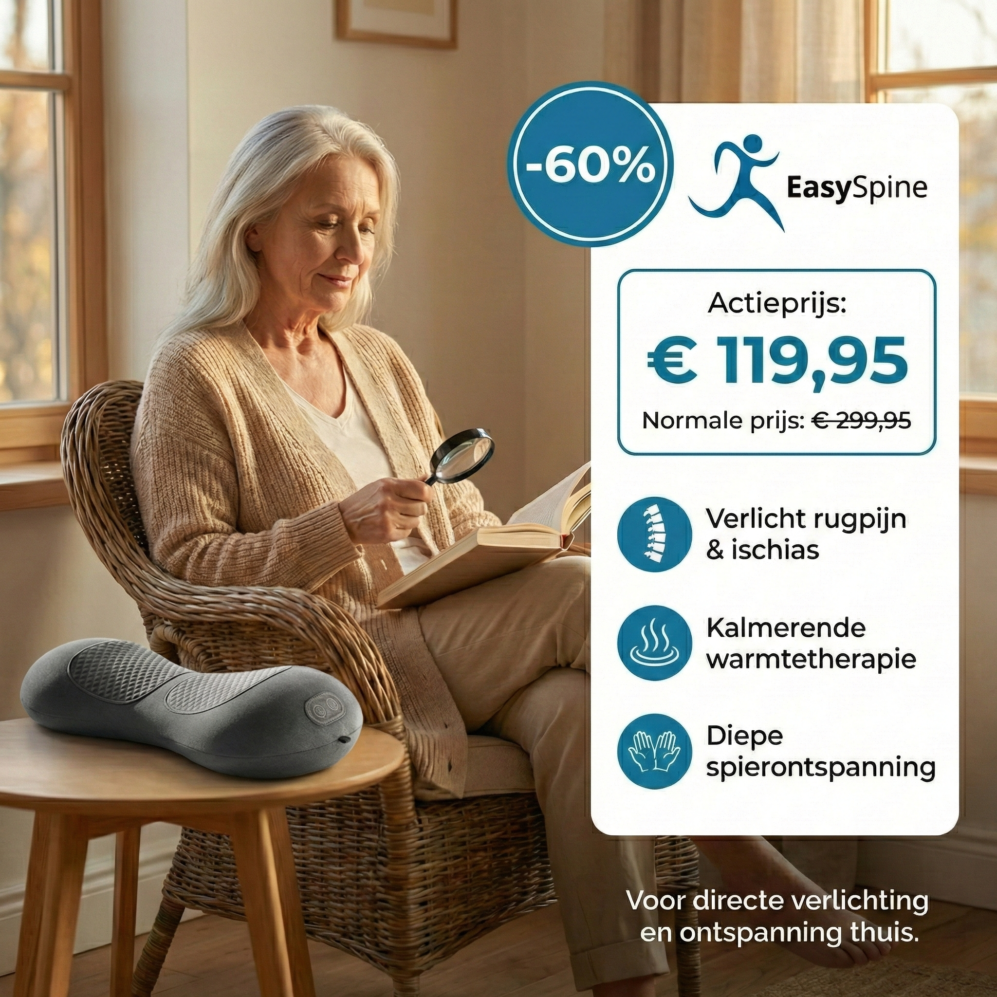 Thomas Bakker Facebook ad: Tijdelijk: 60% korting op jouw EasySpine