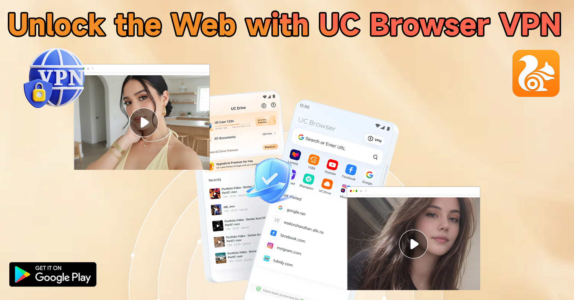 UC Browser5 Facebook ad: UC Browser-Safe, Fast, Private