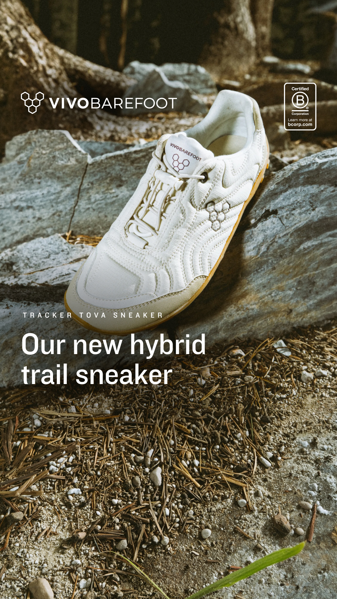 Vivobarefoot Facebook ad: Built for the trail. Made for play.
