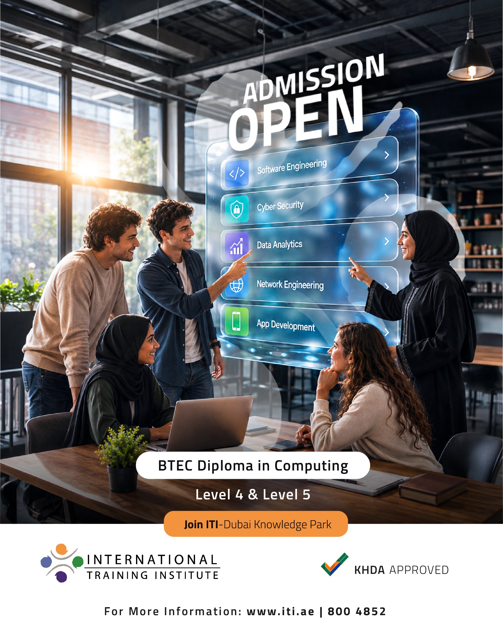 International Training Institute Facebook ad: Level Up Your Tech Career | BTEC Diploma