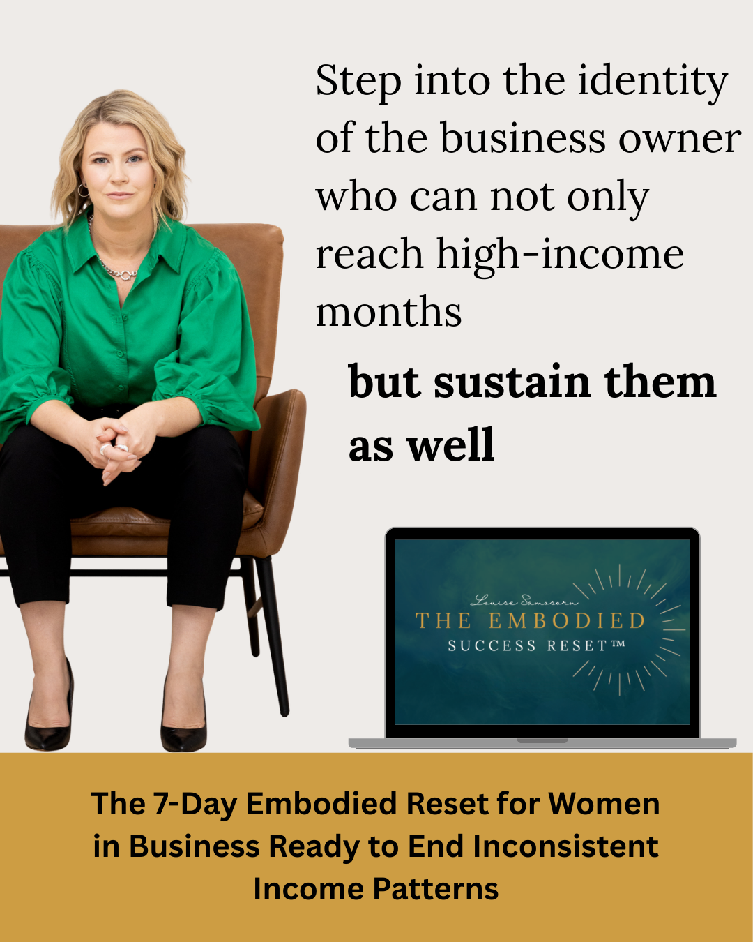 Louise Samosorn Coaching Facebook ad: Get Embodied Success Method for just $27 now!