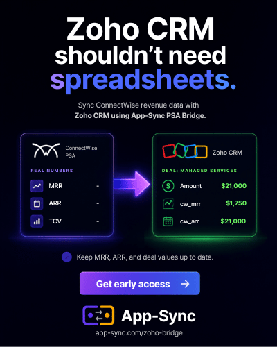 App-Sync Facebook ad: Zoho CRM shouldn't need spreadsheets