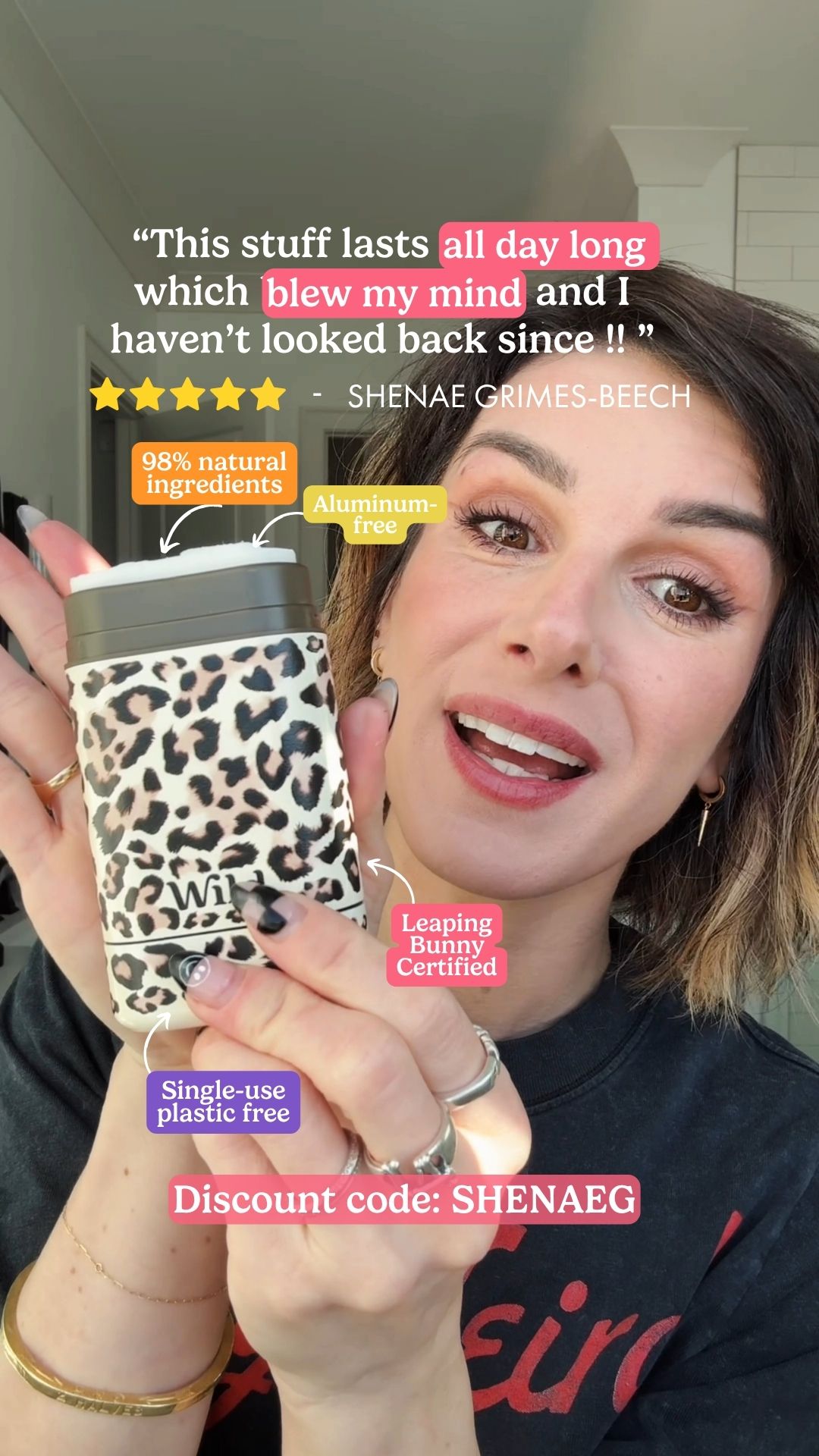 Wild Facebook ad: Get 25% off all Wild products with code SHENAEG
