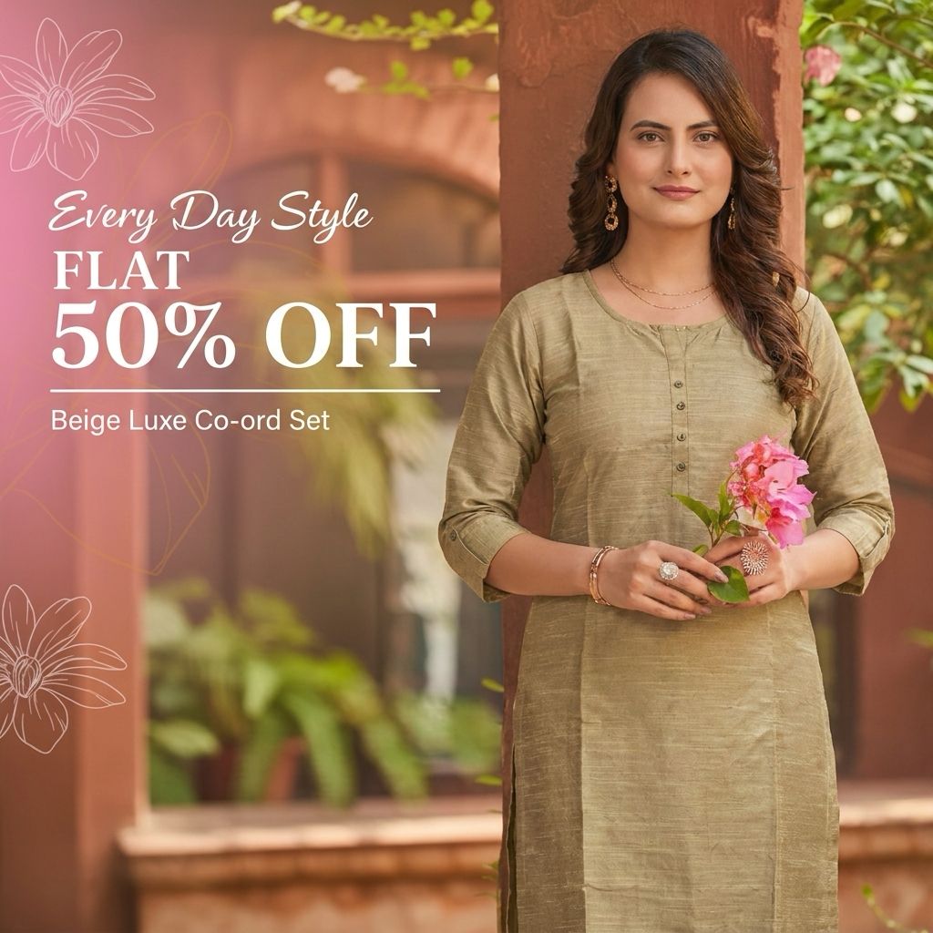 Sakta.com Facebook ad: Elegant Co-ord Set in Linen Cotton