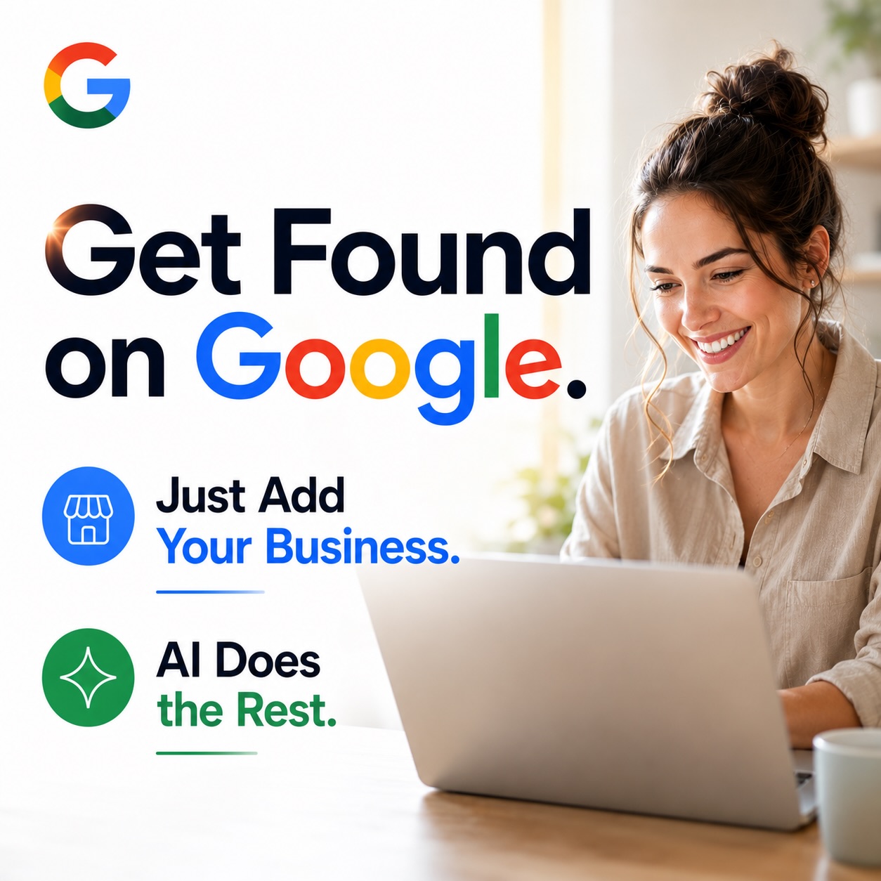 The Gloey Facebook ad: Get Found on Google.