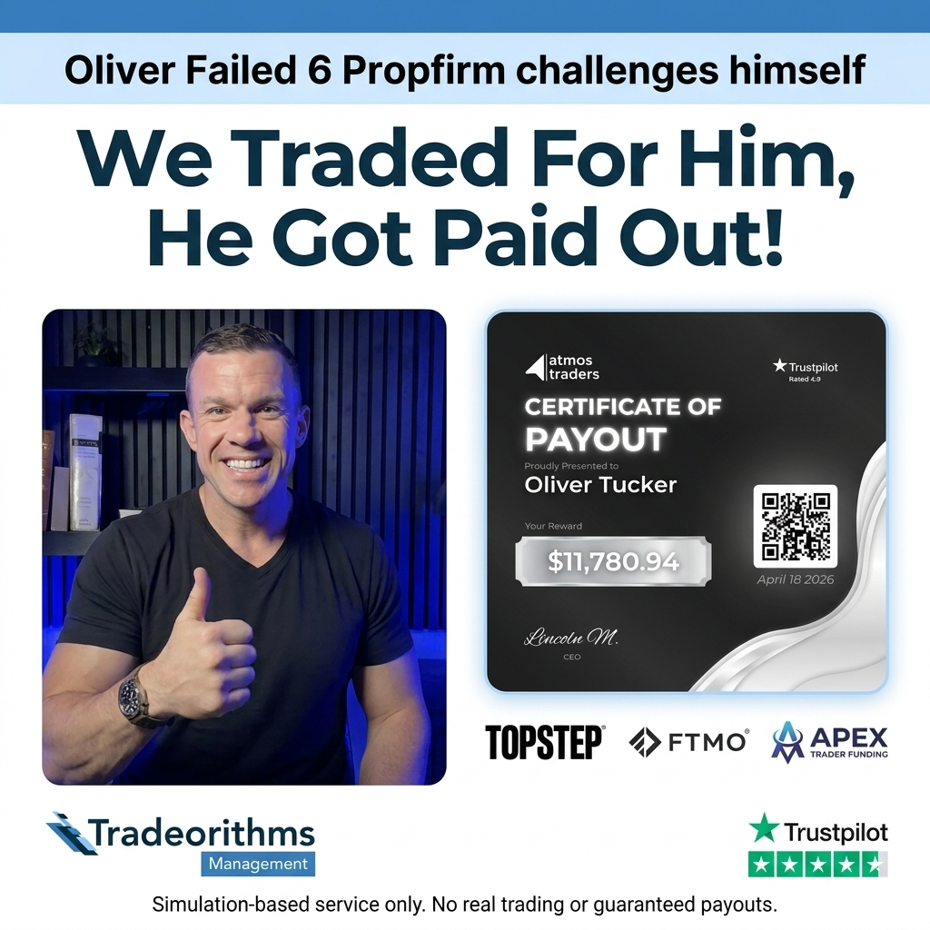 Tradeorithms Facebook ad: We Pass & Manage Your Funded