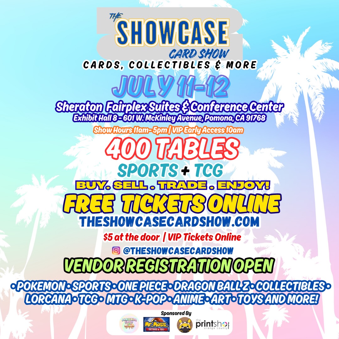 SoCal.TCGCardShow Facebook ad: Join us July 11 & 12 at The…