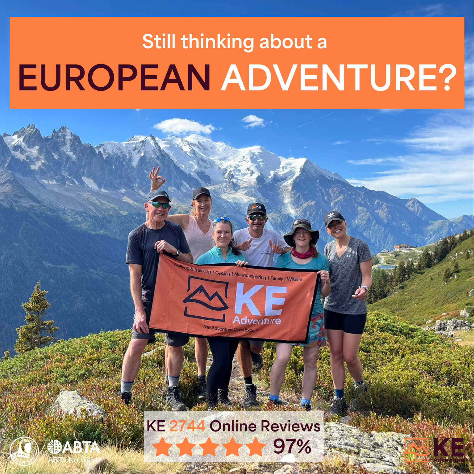 KE Adventure Facebook ad: Dramatic trails, coastal paths, rich history, delicious…
