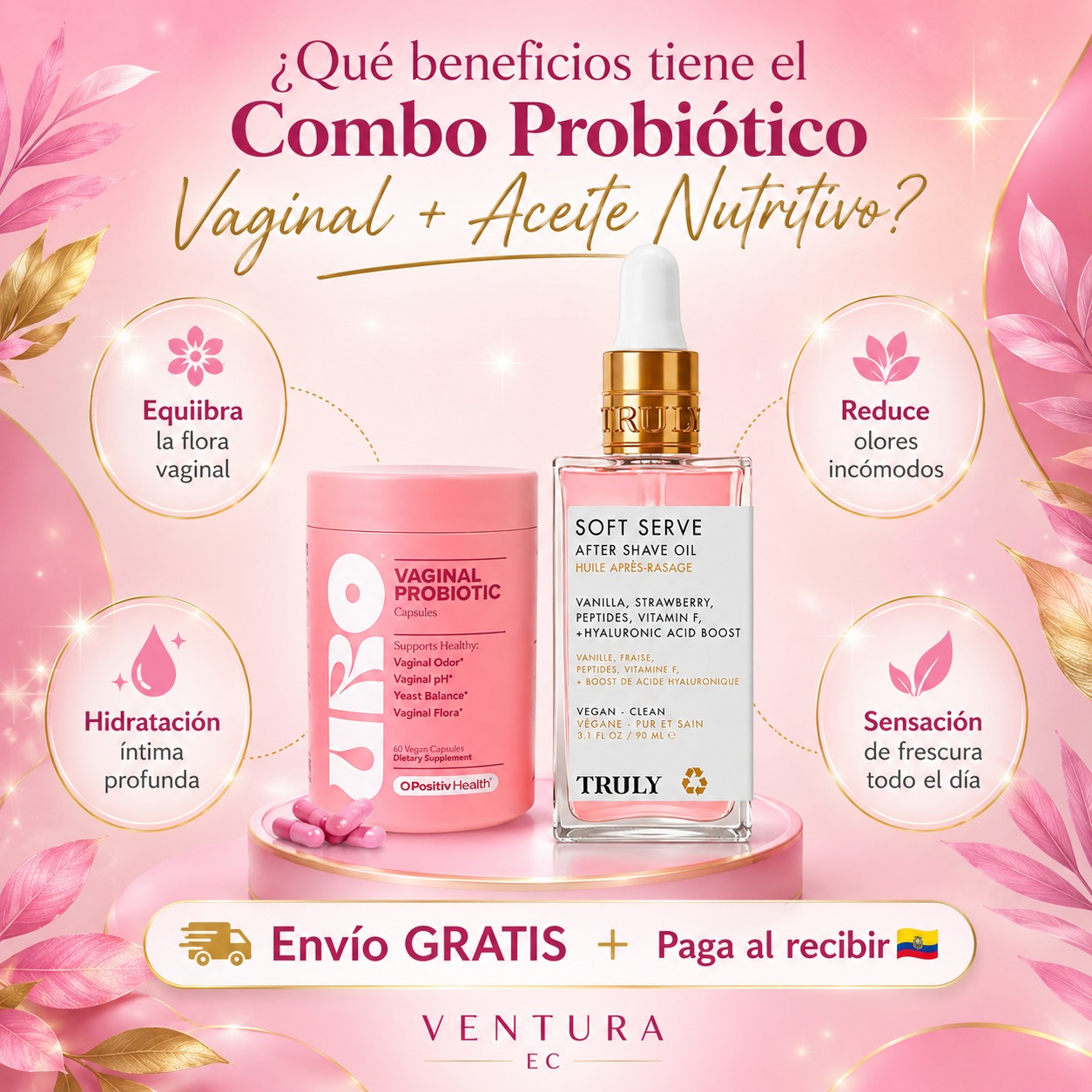Ventura EC Facebook ad: Bienestar íntimo que se nota desde el primer día