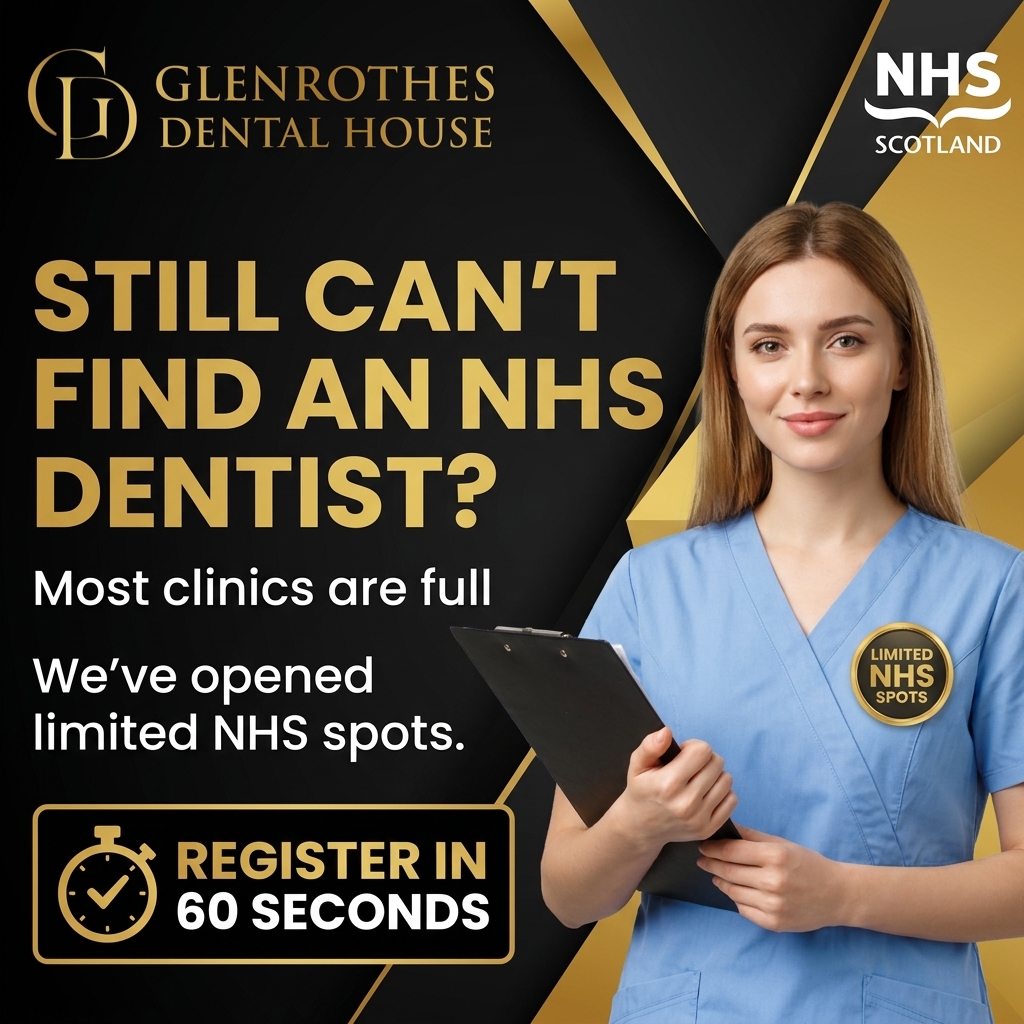 Glenrothes Dental House Facebook ad: NHS Books OPEN in Glenrothes