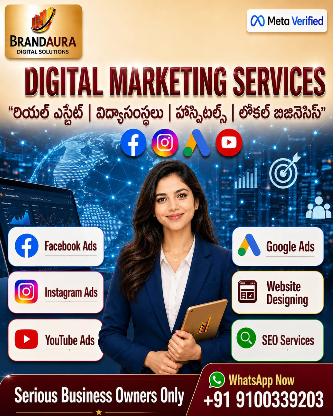 BrandAura Digital Solutions Facebook ad: Get High Quality Leads Today