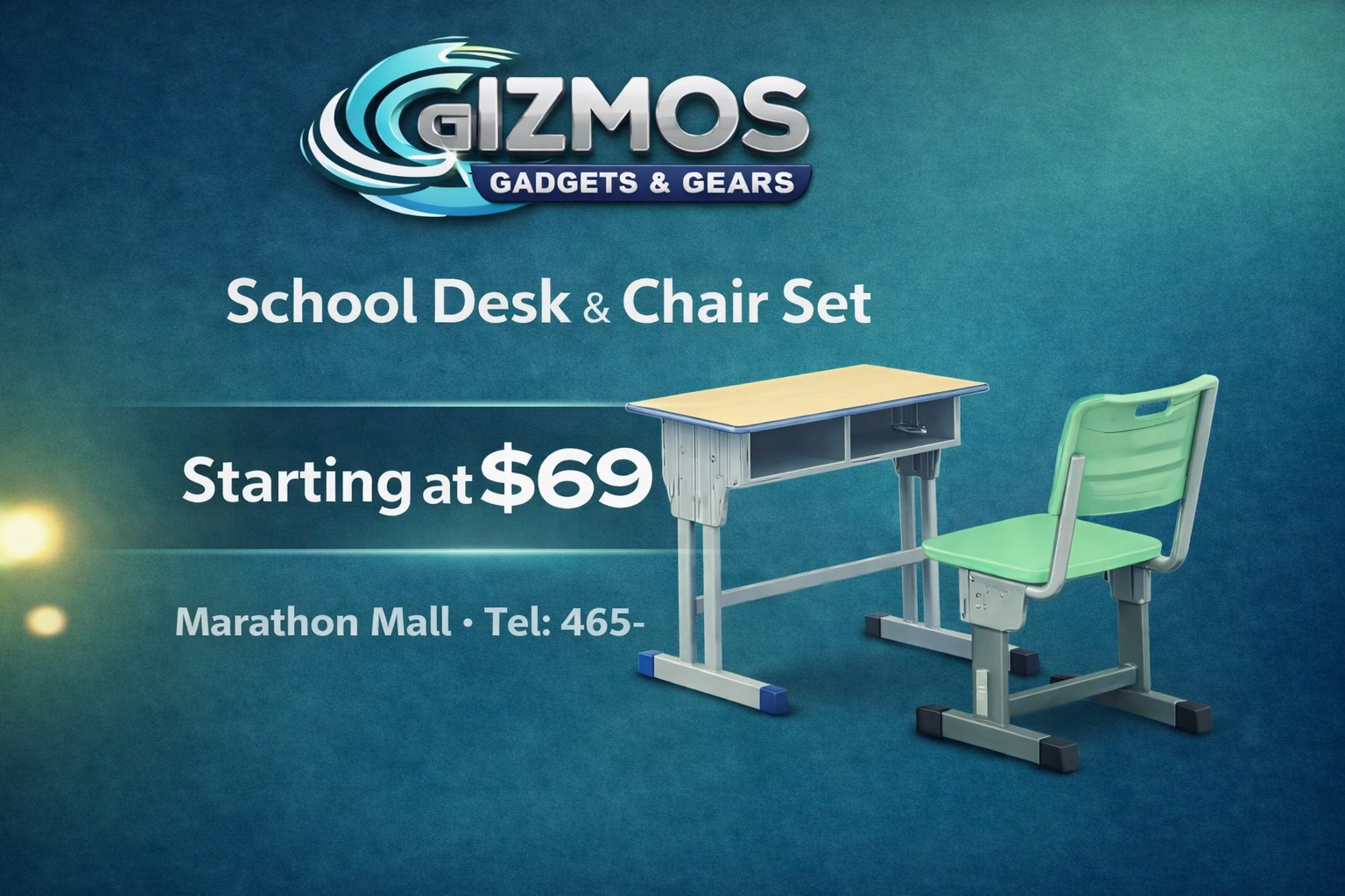 Gizmos Gadgets & Gears Facebook ad: Oh the desks you will see, oh the…