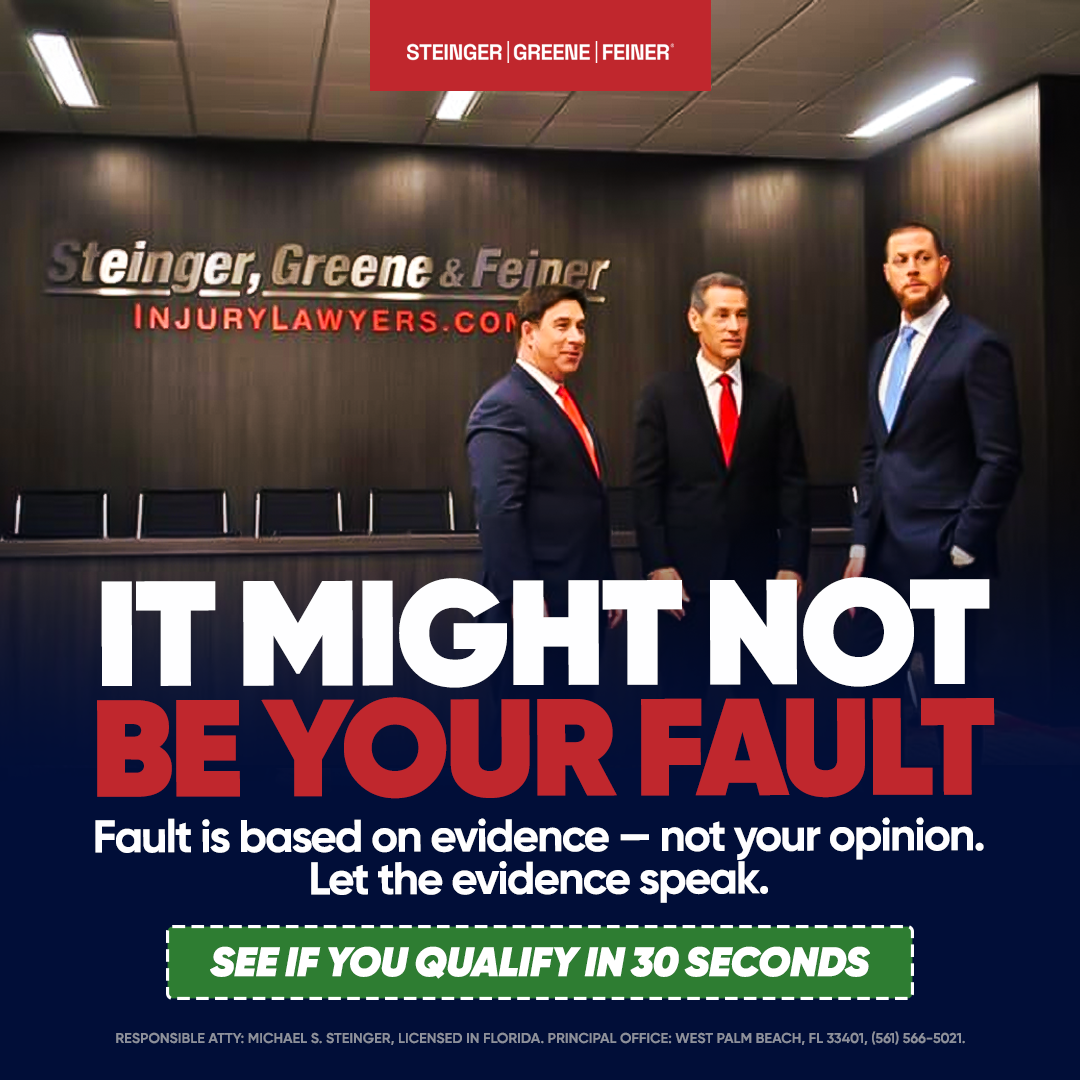 Steinger, Greene & Feiner Injury Lawyers Facebook ad: See if you have a case today!