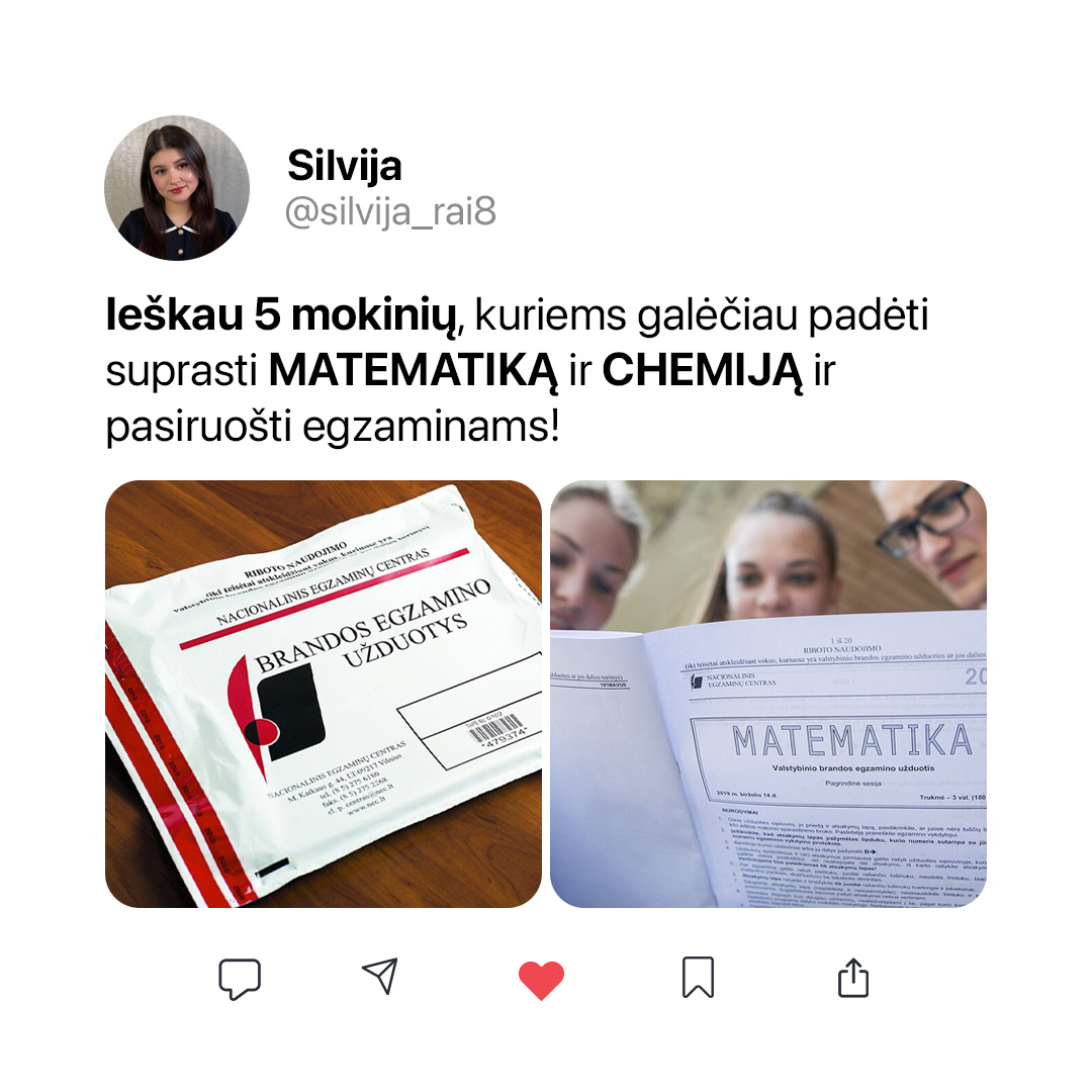 Matematikos mokytoja Silvija Facebook ad