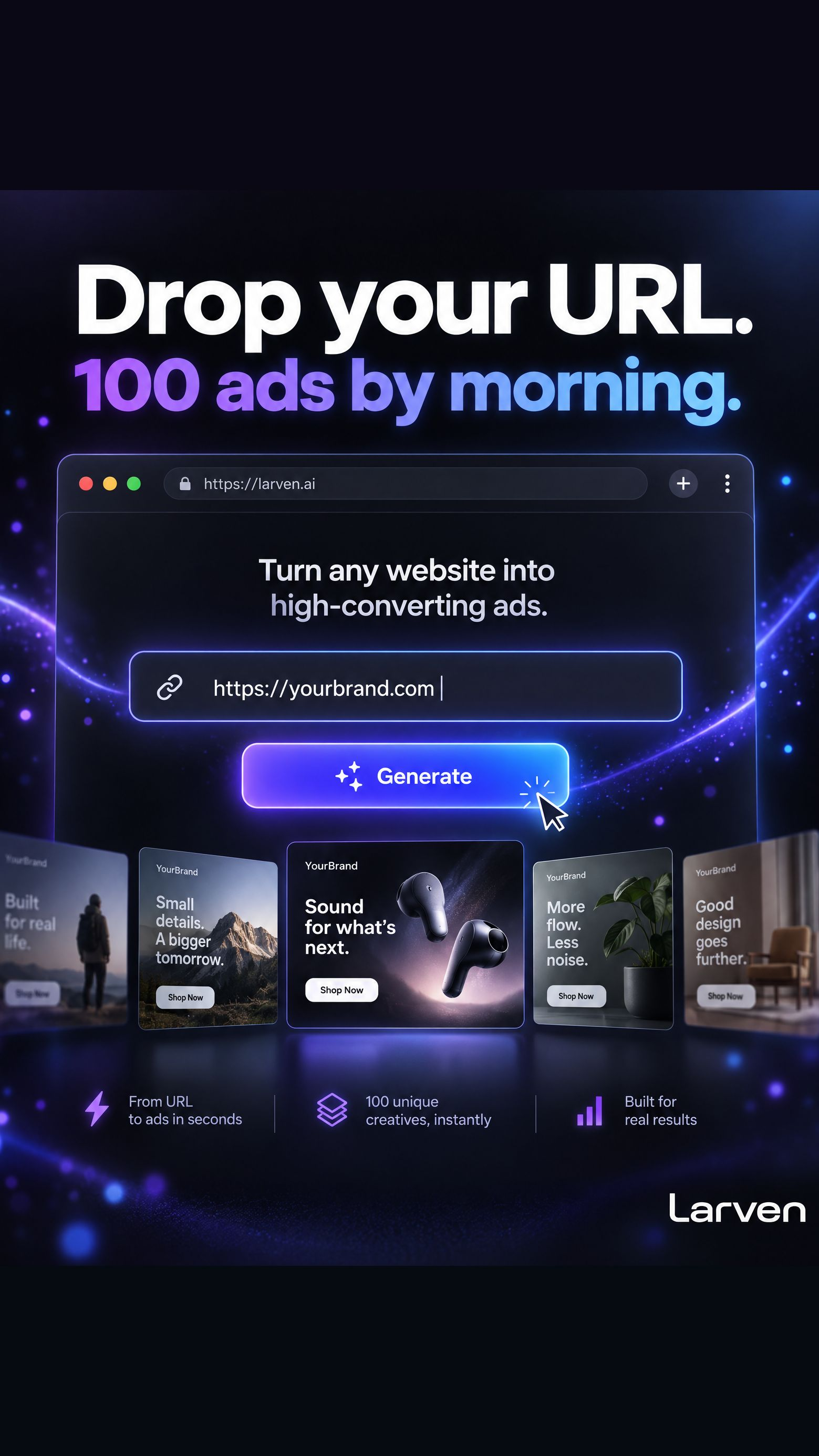 Larven AI Facebook ad: AI advertising