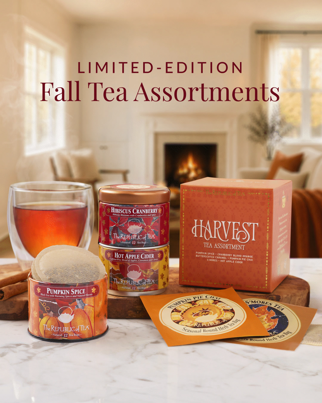 The Republic of Tea Facebook ad: Harvest Tea Assortments